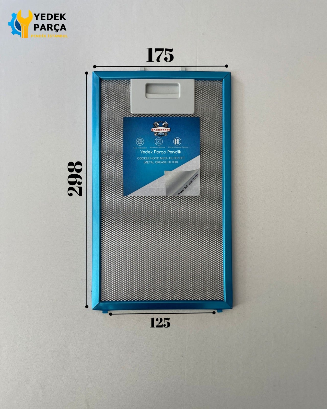 175x298 mm Aspiratör & Davlumbaz Tel Yağ Filtresi 17,5x29,8 cm