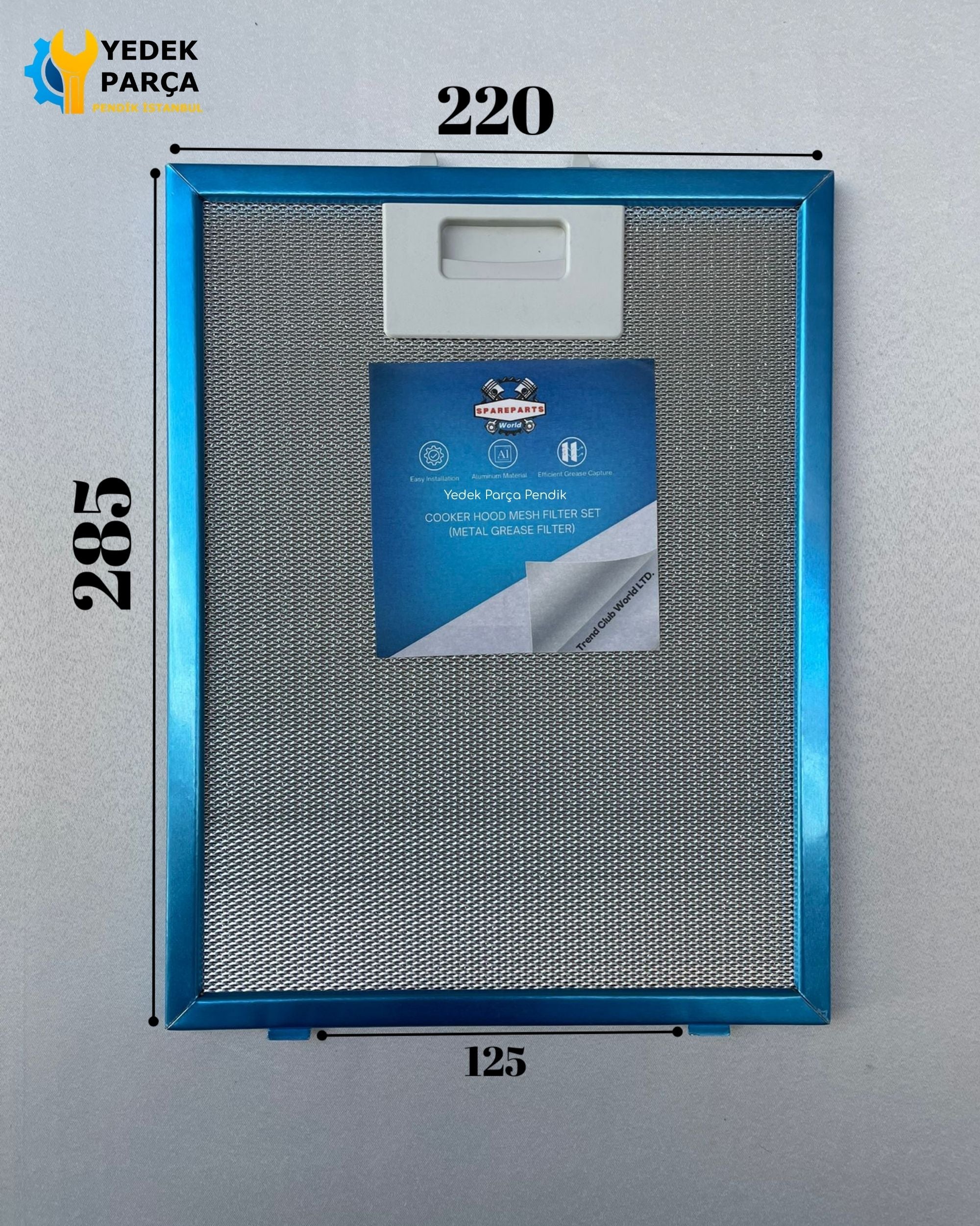 220x285 mm Aspiratör & Davlumbaz Tel Yağ Filtresi 22x28,5 cm