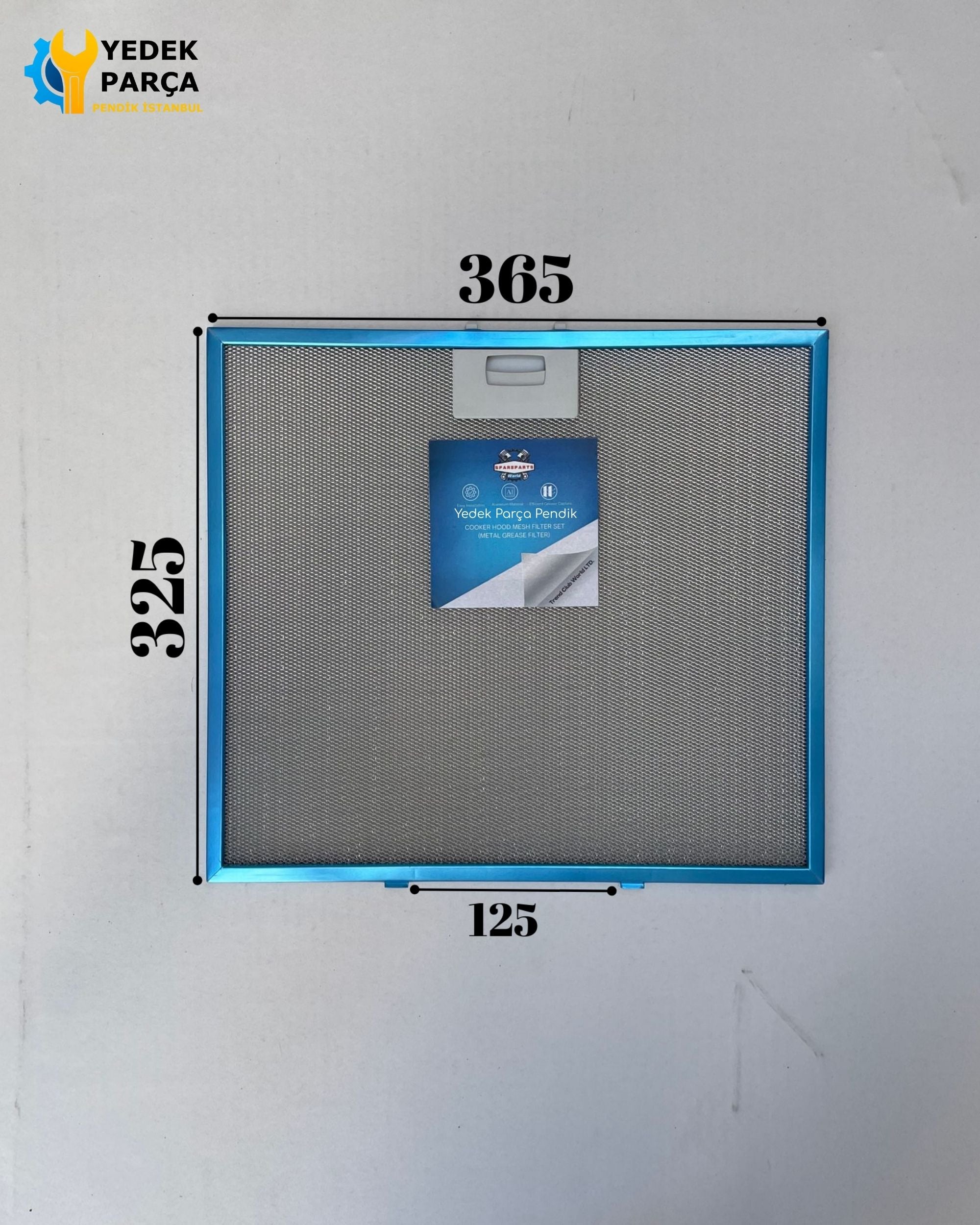 365x325 mm Aspiratör & Davlumbaz Tel Yağ Filtresi 36,5x32,5 cm