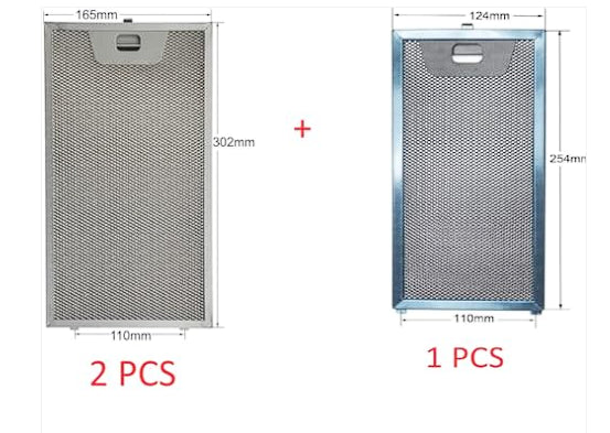 Bosch-Siemens Aspiratör & Davlumbaz Tel Yağ Filtresi 2 Adet 302x165mm - 1 Adet 255x125mm 00746790-11004960 F11 F12