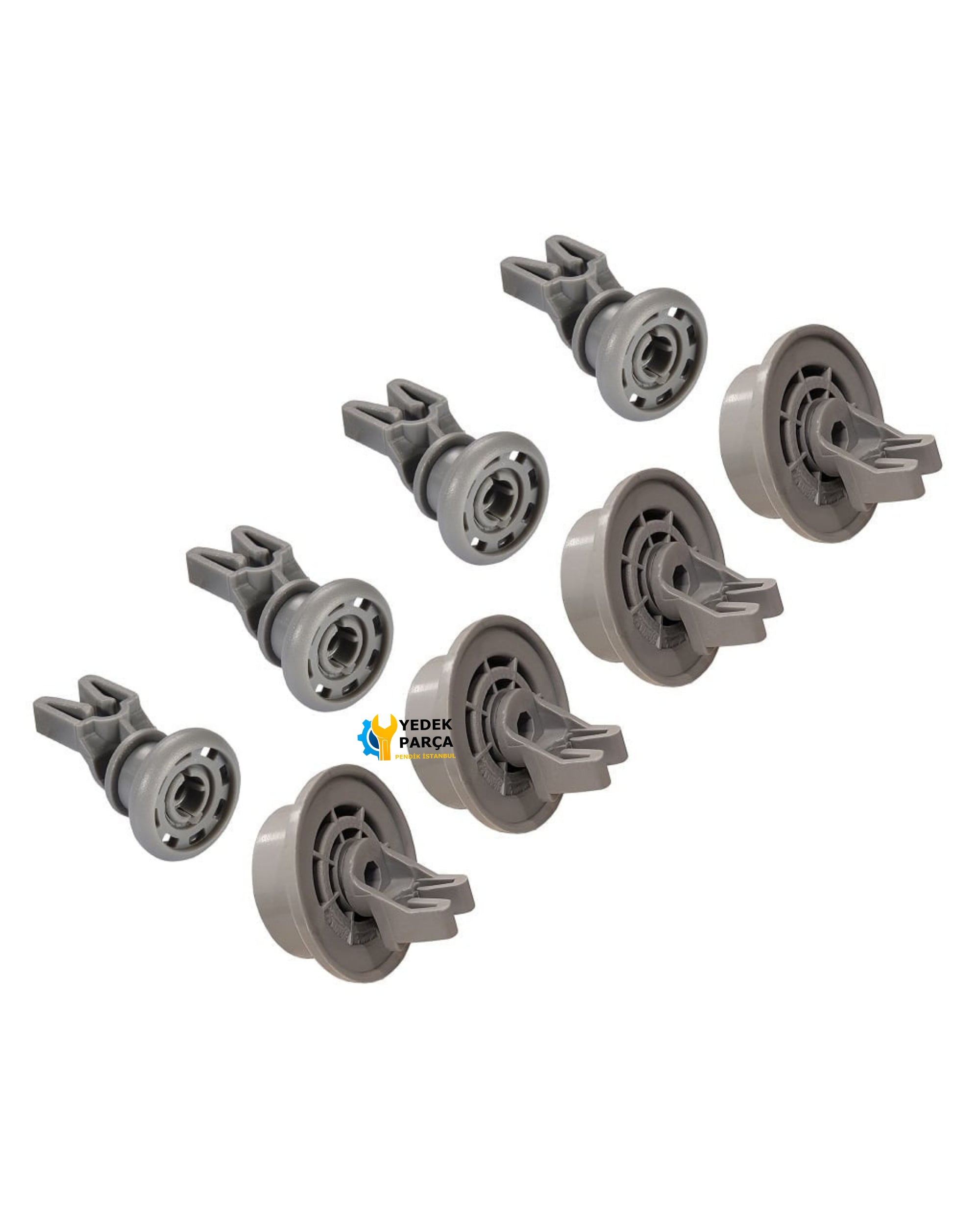 Beko Uyumlu D13001 Bulaşık Makinesi Sepet Tekerleği 4 ALT 4 ÜST Teker Takımı