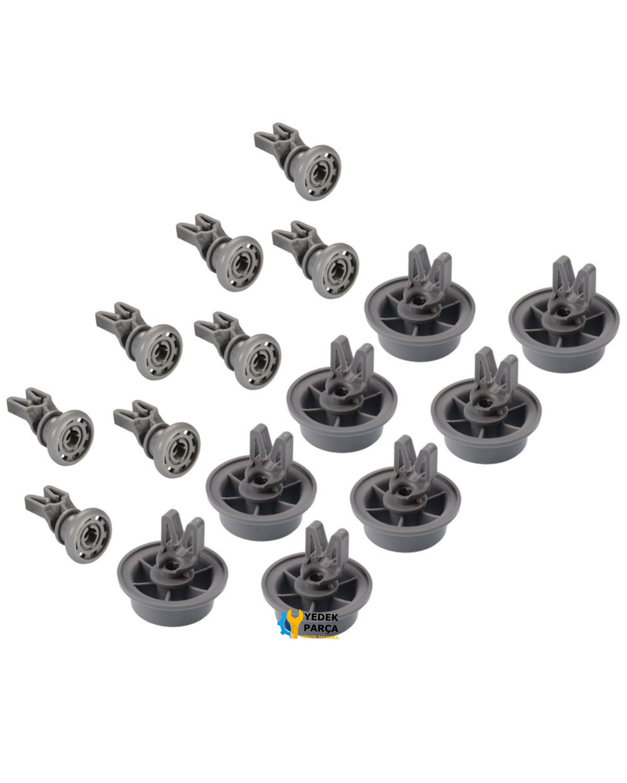 Arçelik Uyumlu Bulaşık Makinesi Sepet Tekerleği 8 ALT 8 ÜST Teker Takımı