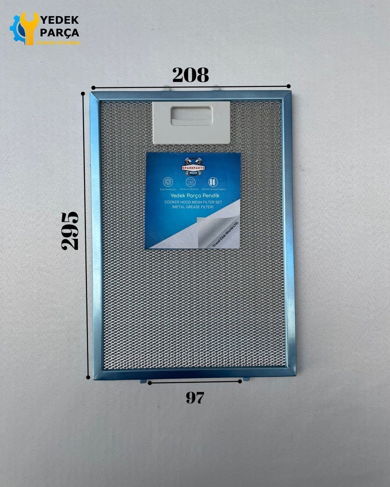 208x295 mm | Aspiratör & Davlumbaz Tel Yağ Filtresi | Model: 9188437001 | 20,8x29,5 cm
