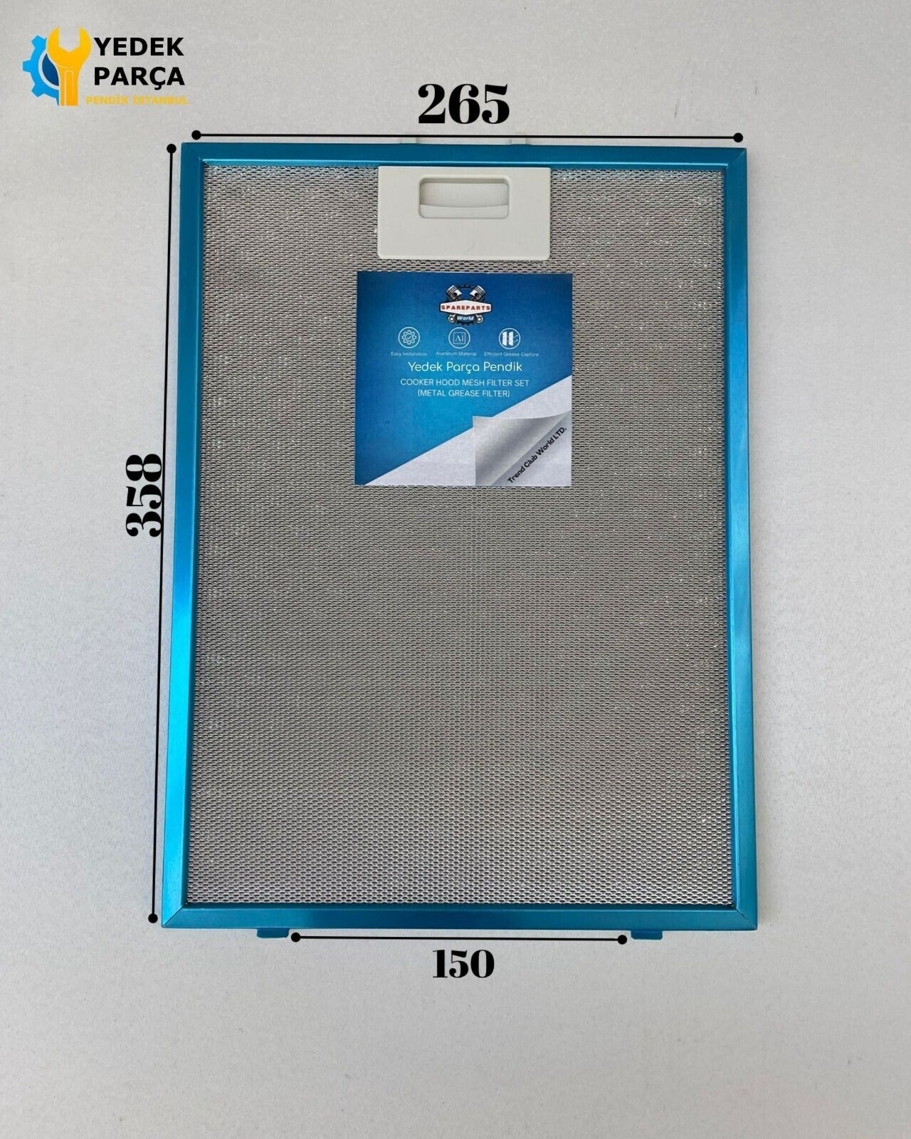 265x358 mm Aspiratör & Davlumbaz Tel Yağ Filtresi | Model: 00703451 | 26,5x35,8 cm