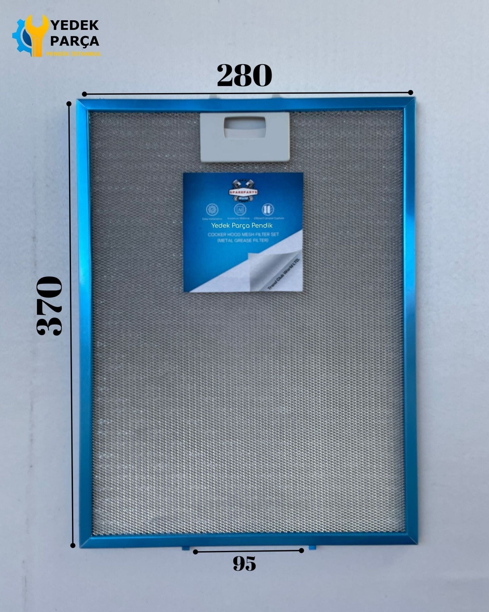 280x370 mm| Aspiratör & Davlumbaz Tel Yağ Filtresi | Model: 81460072 | 28x37 cm