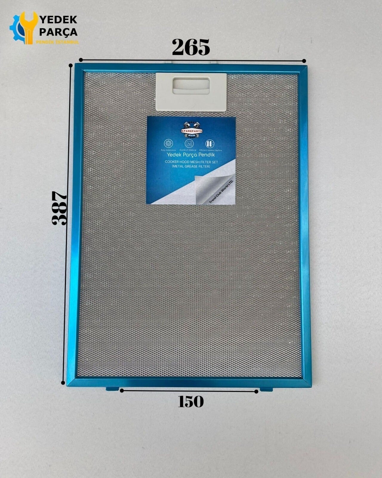 Bosch: DWW06W851A | 265x387 mm | Aspiratör & Davlumbaz Tel Yağ Filtresi | Model: 00742967 | 26x5x38,76 cm