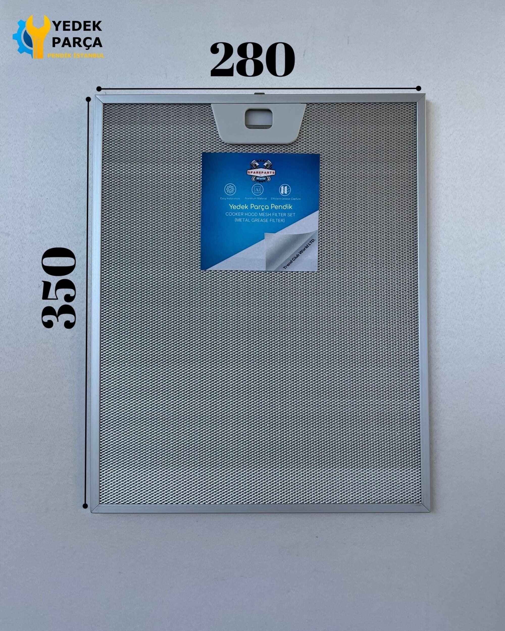 280x350 mm | Aspiratör & Davlumbaz Tel Yağ Filtresi | Model: 12005749 | 28x35 cm