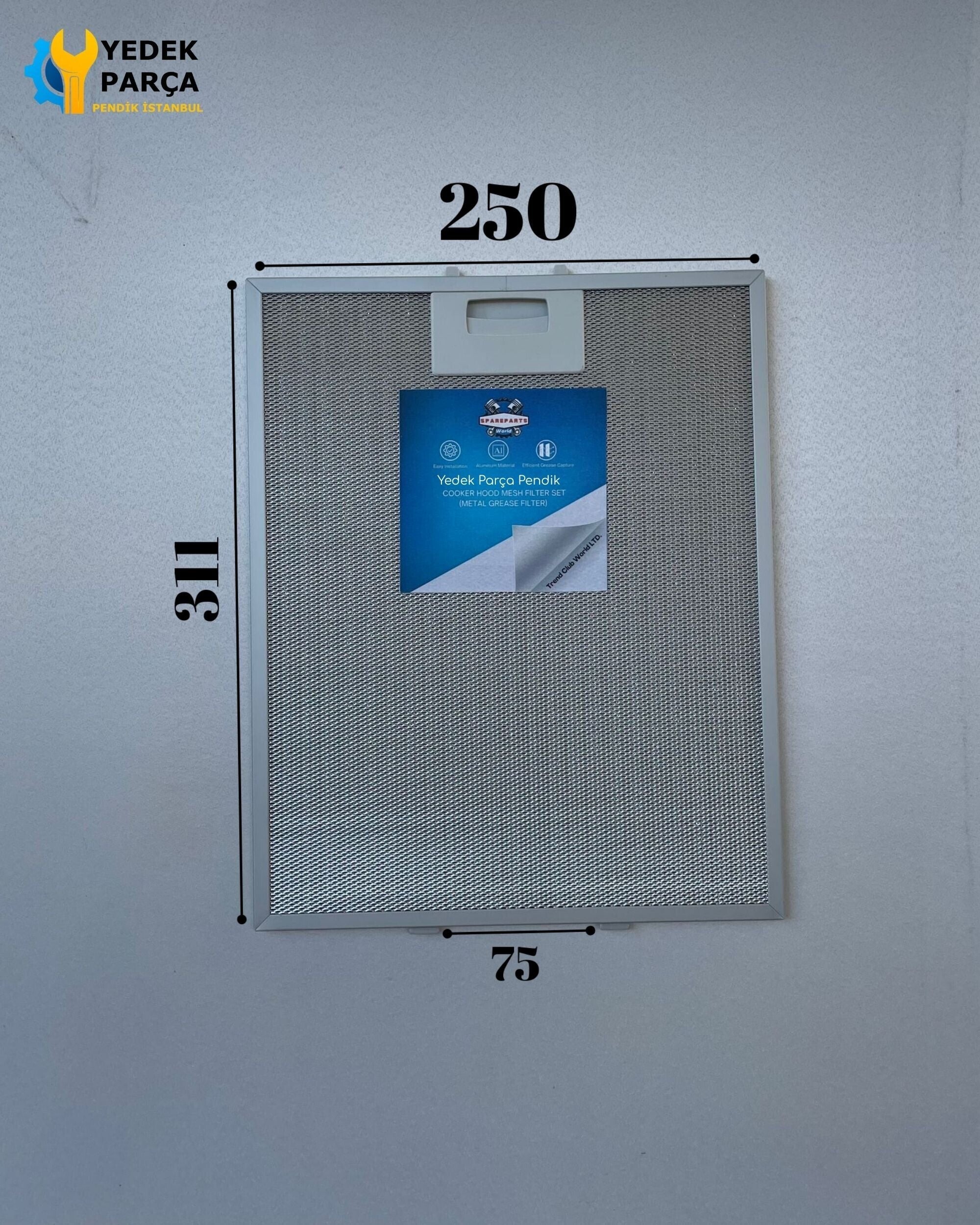 Bosch: DKE945GAU | 250x310 mm | Aspiratör & Davlumbaz Tel Yağ Filtresi | Model: 00353110 | 25x31,1 cm