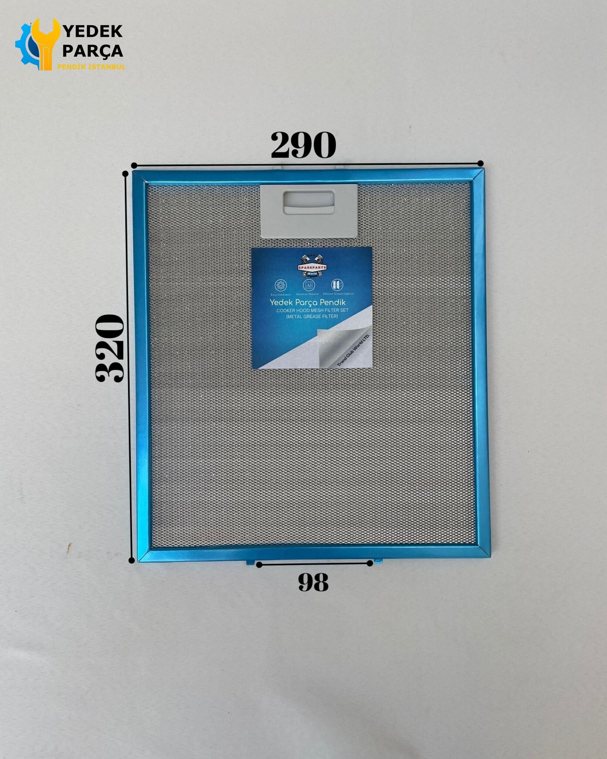 Teka: DE70 | 290x320 mm | Aspiratör & Davlumbaz Tel Yağ Filtresi | Model: 40472718 | 29x32 cm