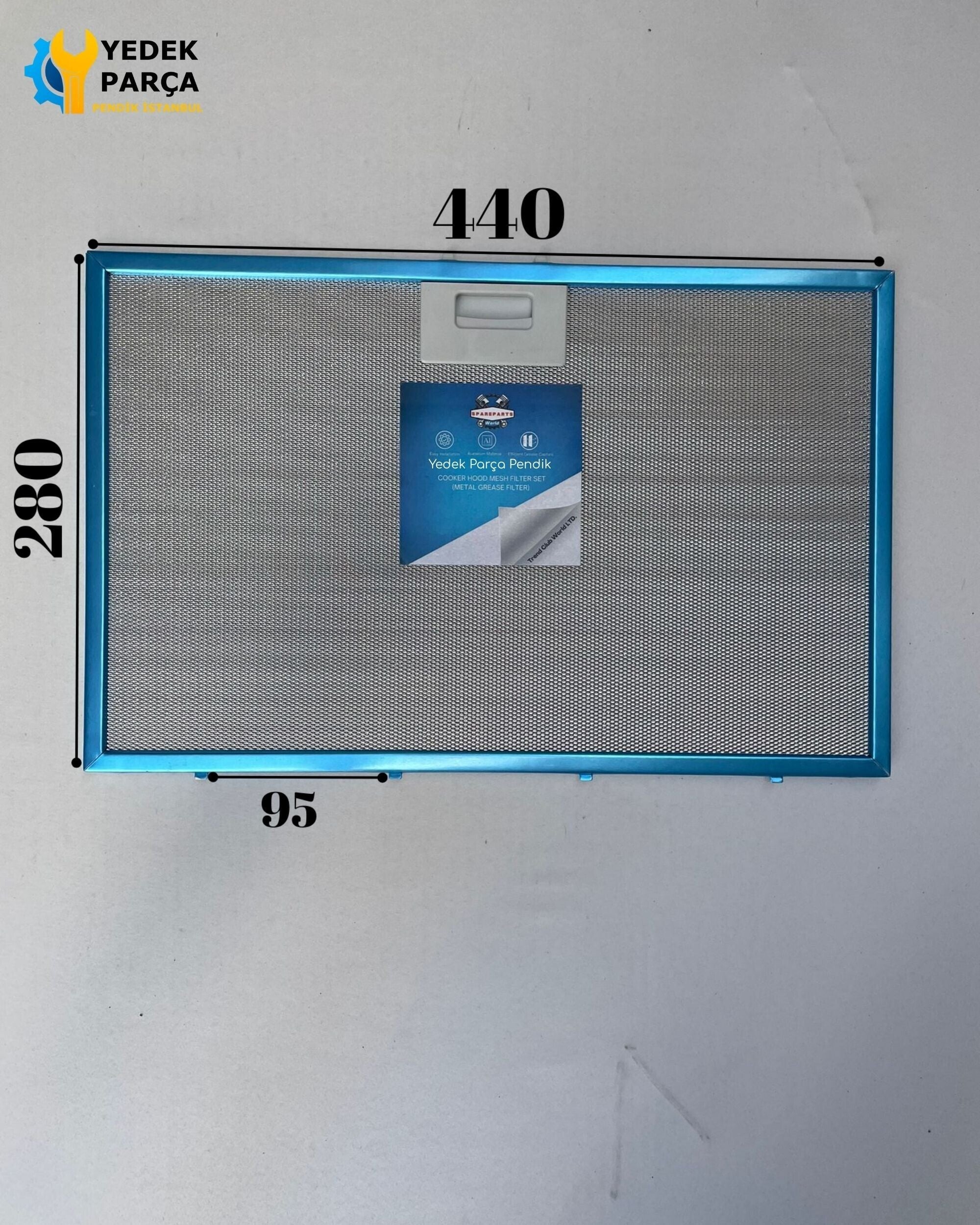Teka: NCE90 | CRISTAL | 440x280 mm | Aspiratör & Davlumbaz Tel Yağ Filtresi | Model: 81455031 | 44x28 cm