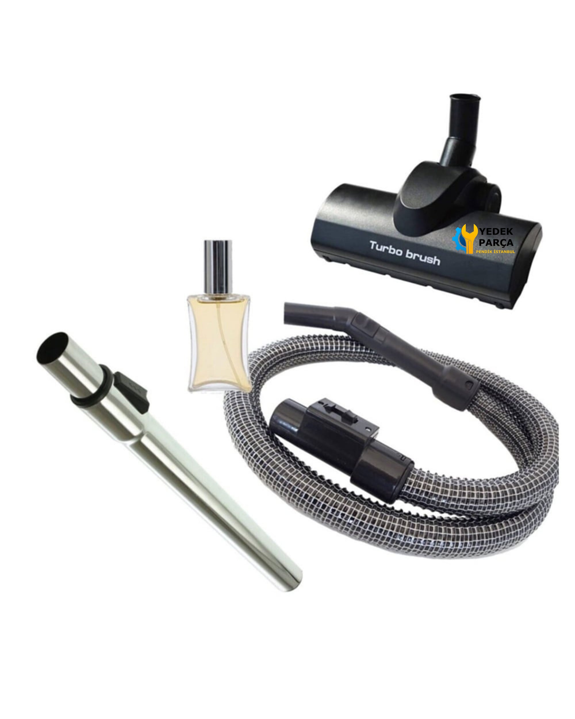 Arçelik Uyumlu 3277030100 Elektrikli Süpürge Çelik Telli Hortumu Turbo Emici Yer Başlığı Teleskopik Boru Hediyeli