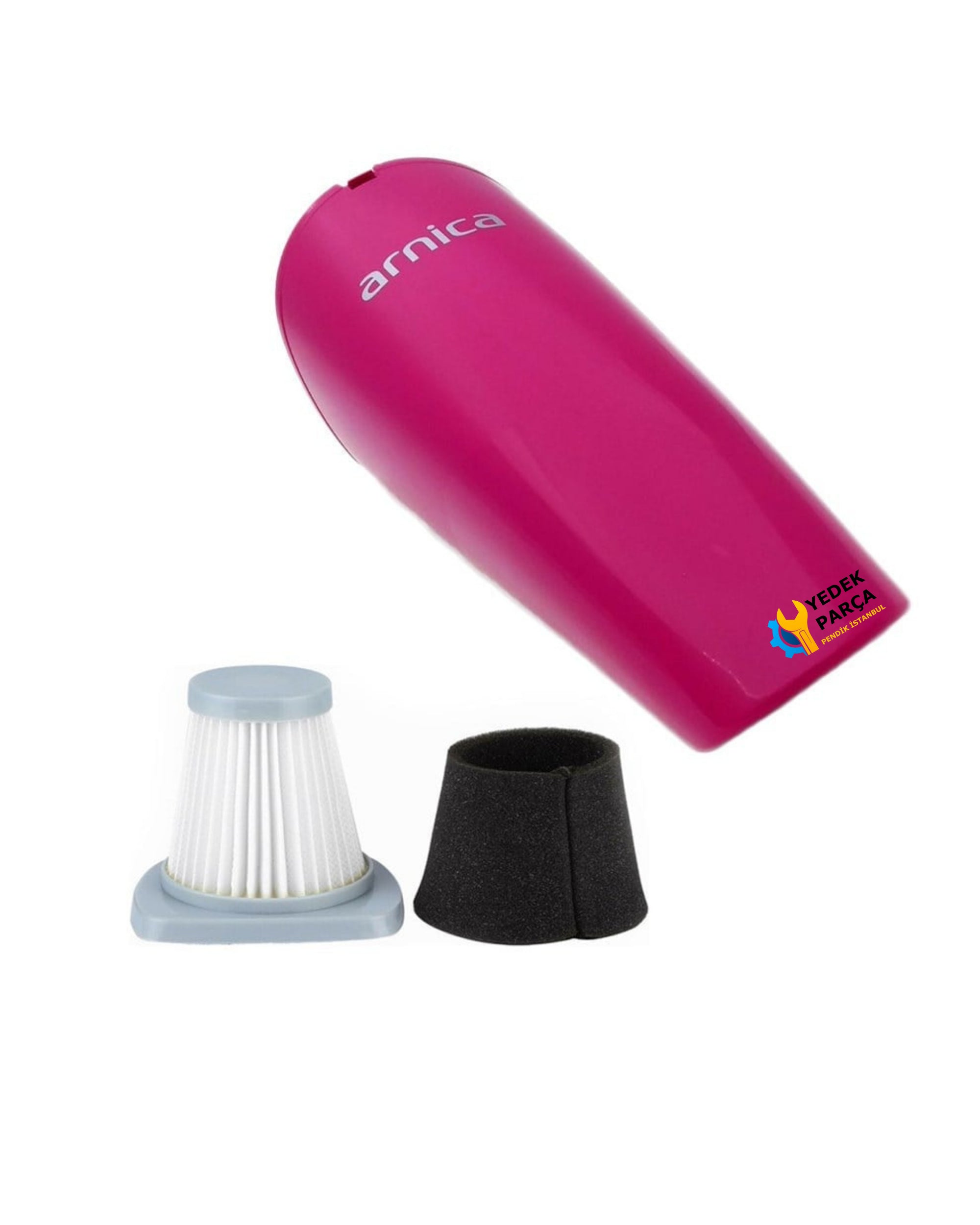 Arnica Uyumlu Merlin Pro Fuşya Süpürge Toz Haznesi ve Hepa Filtre