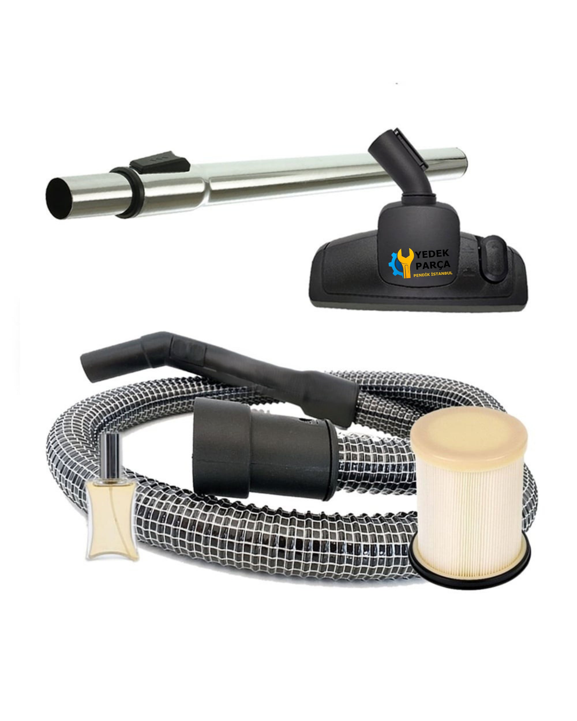 Arnica Uyumlu Bora 5000 Süpürge Çelik Telli Hortumu Emici Başlık Teleskopik Boru Filtre Hediyeli