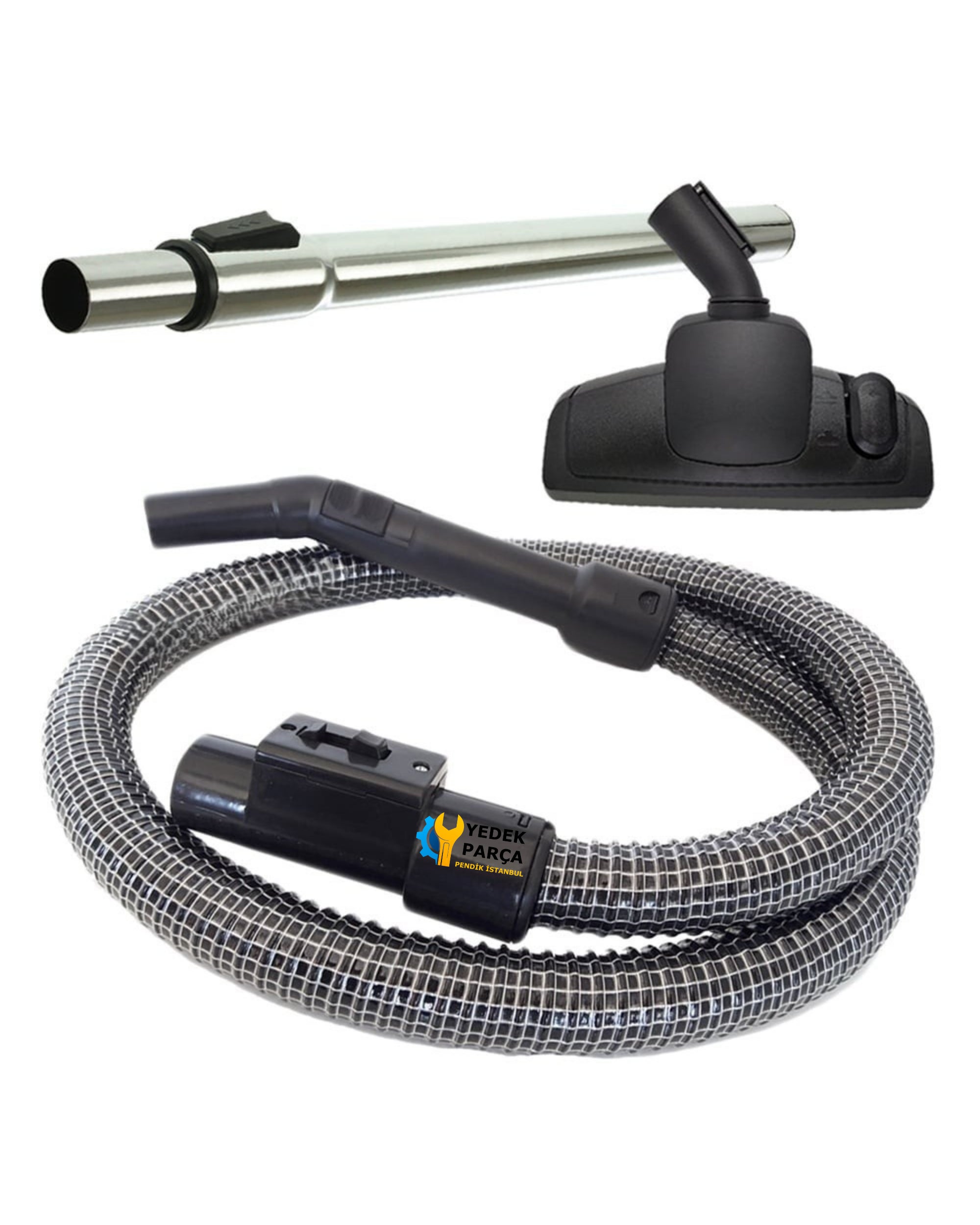 Arçelik Uyumlu S 6650 Elektrikli Süpürge Çelik Telli Hortumu Emici Yer Başlığı Teleskopik Boru