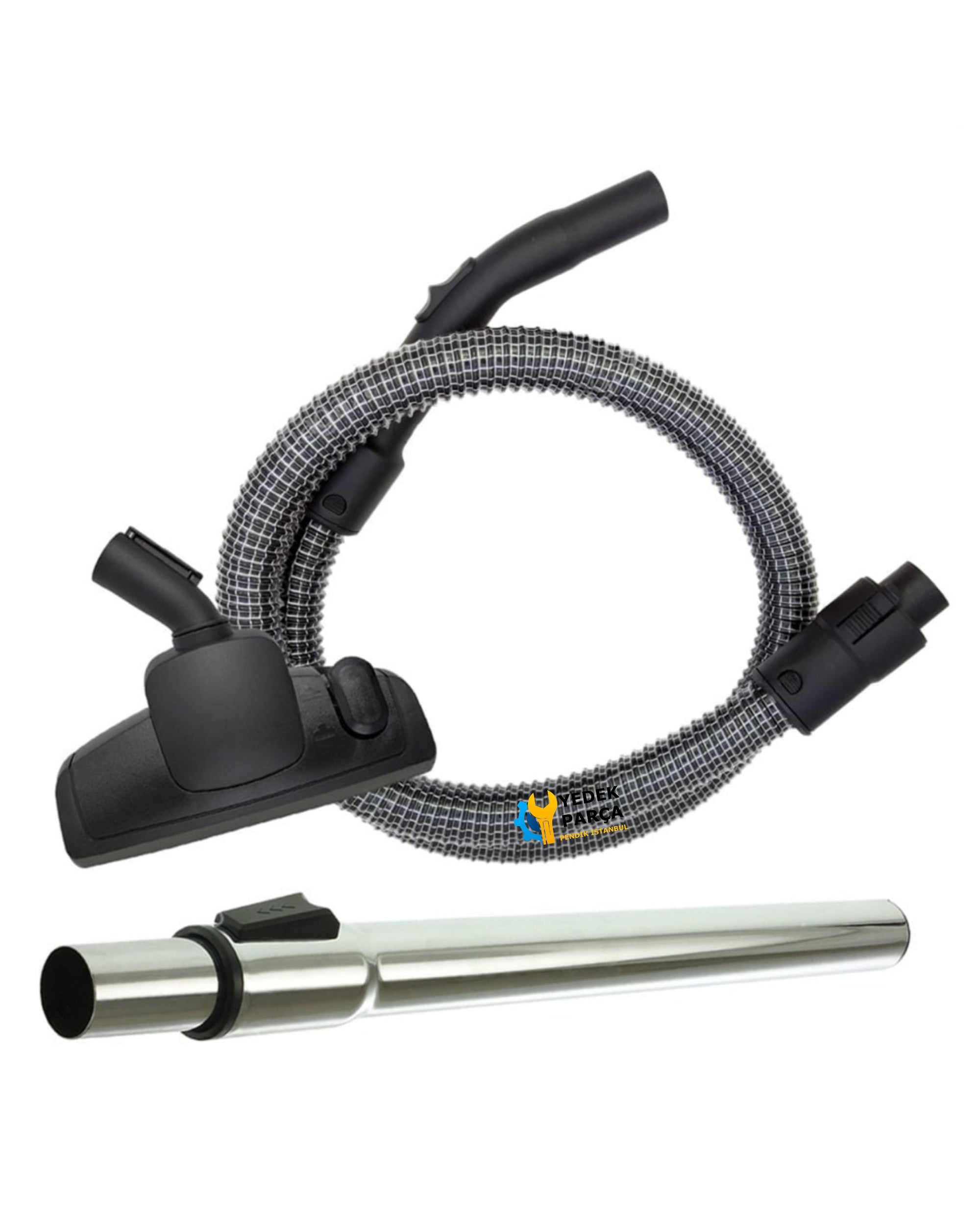 Beko Uyumlu BKS 1016 Süpürge Çelik Telli Emiş Hortumu Süpürücü Başlık Teleskopik Borusu