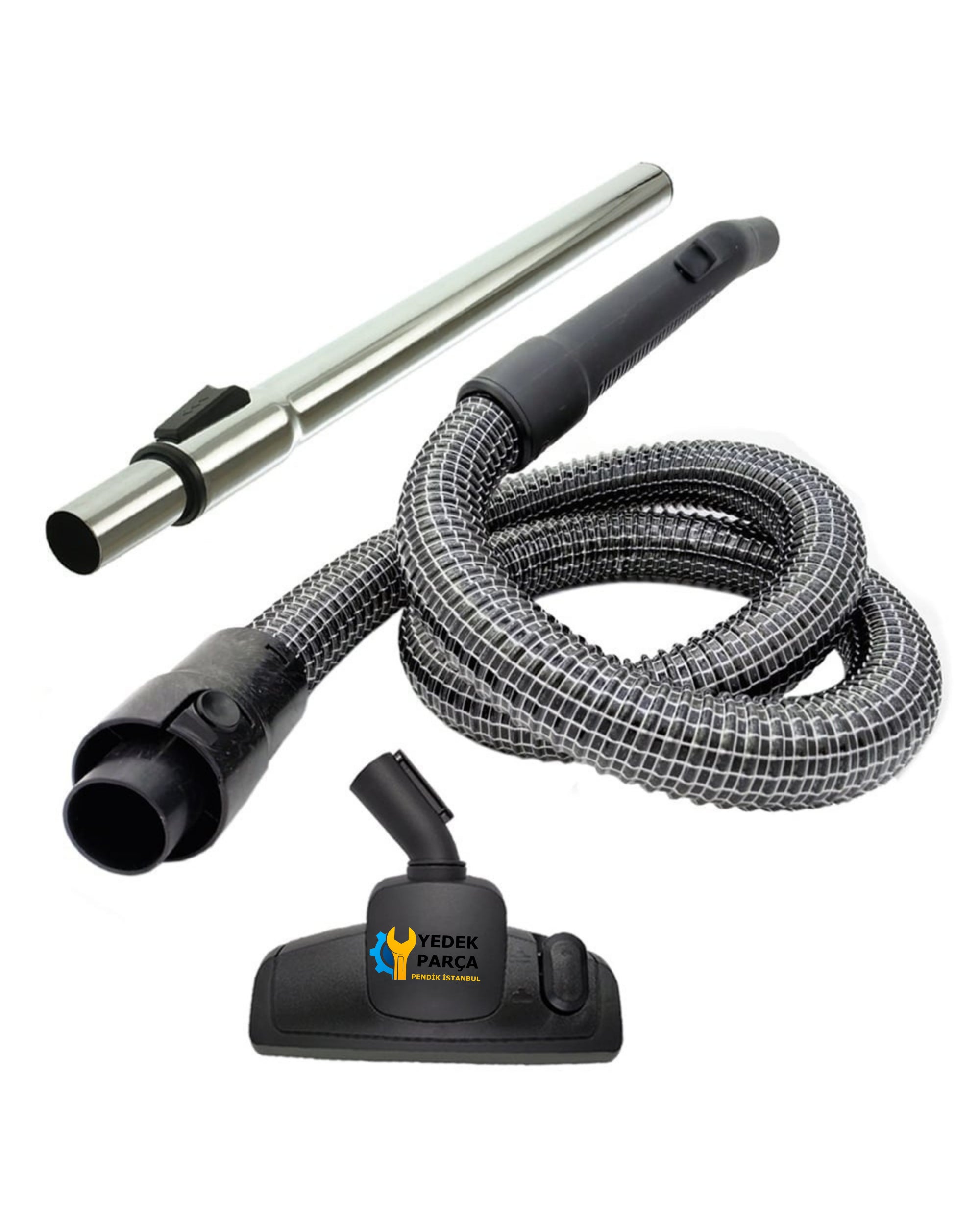 Arçelik Uyumlu 9193042247 Elektrikli Süpürge Çelik Telli Hortumu Emici Yer Başlığı Teleskopik Boru