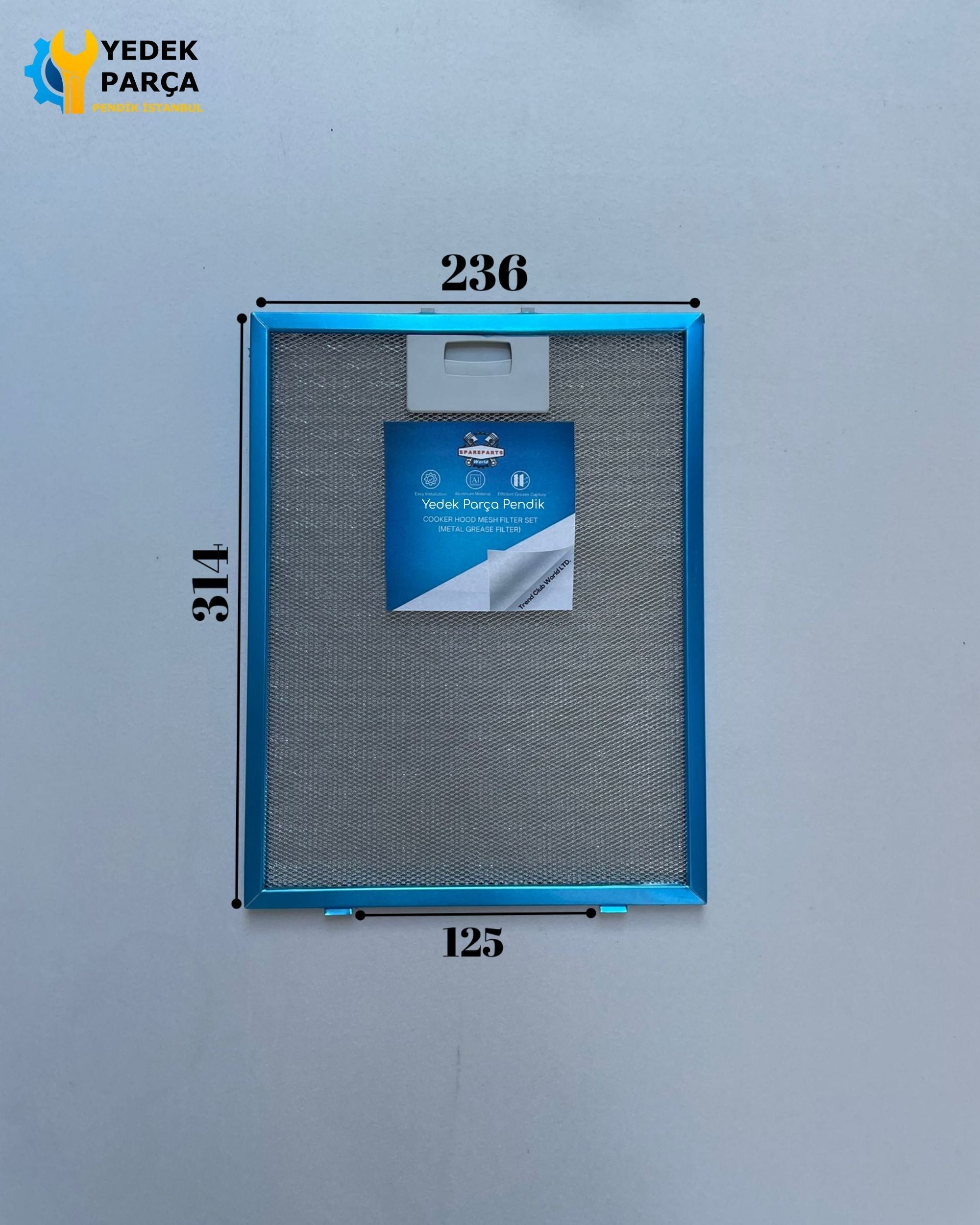 236x314 mm Aspiratör & Davlumbaz Tel Yağ Filtresi 23,6x31,4 cm