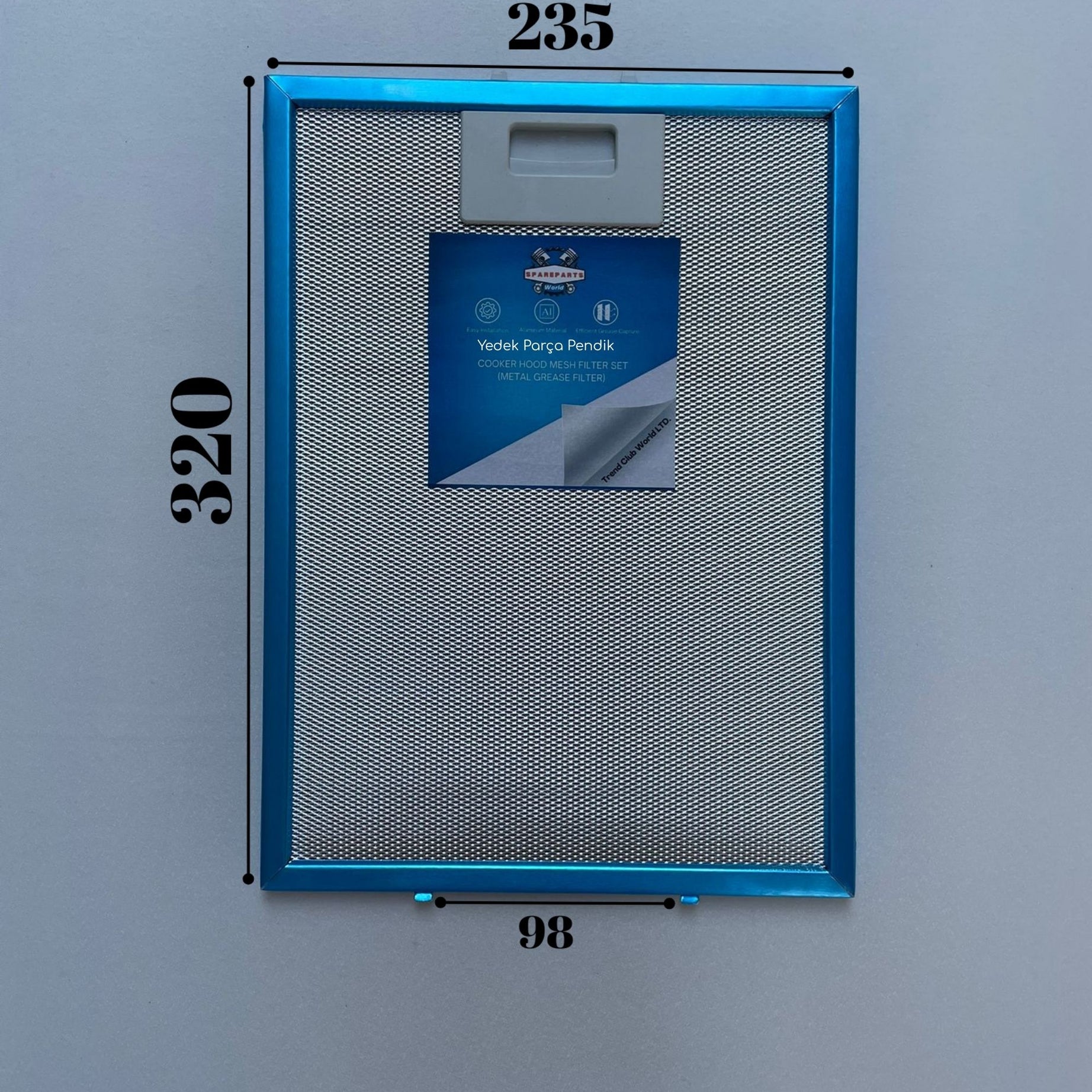 235x320 mm Aspiratör & Davlumbaz Tel Yağ Filtresi 23,5x32 cm