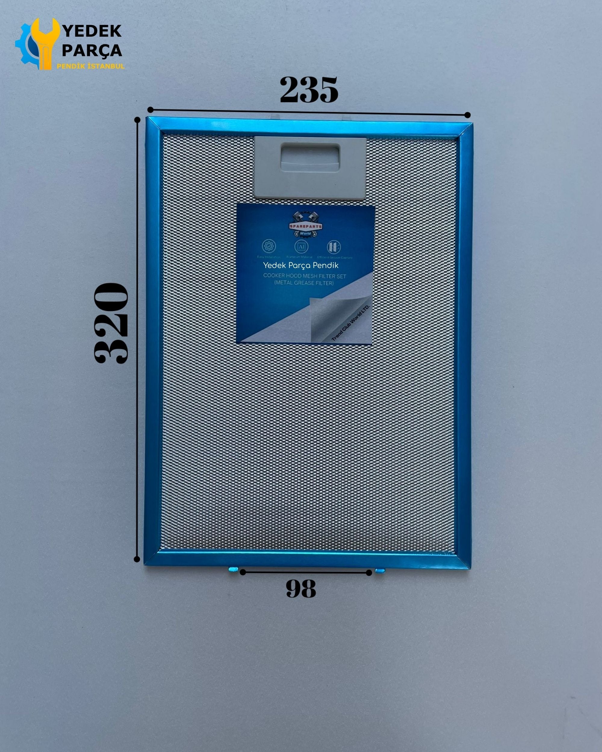 235x320 mm Aspiratör & Davlumbaz Tel Yağ Filtresi 23,5x32 cm