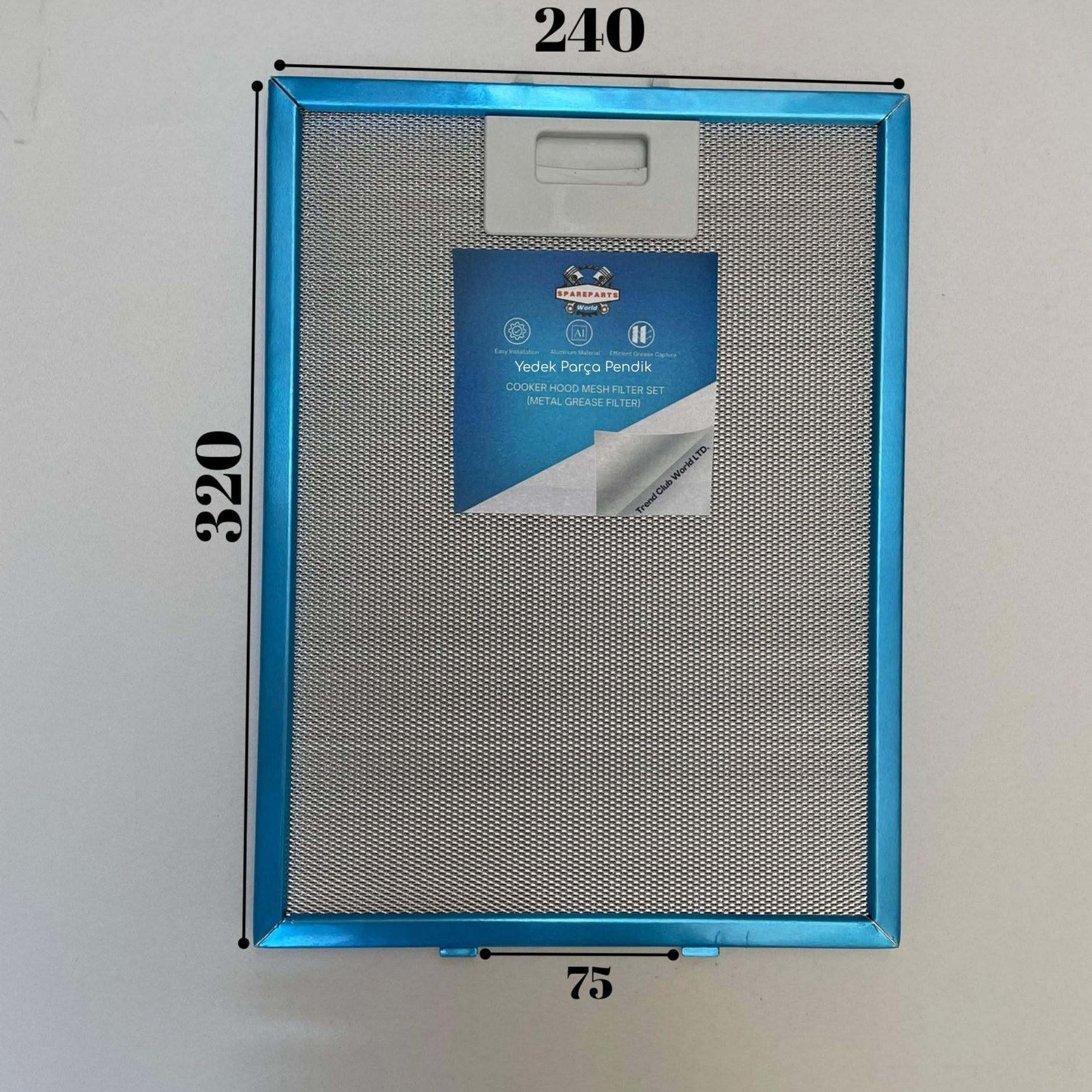 240x320 mm Aspiratör & Davlumbaz Tel Yağ Filtresi 24x32 cm