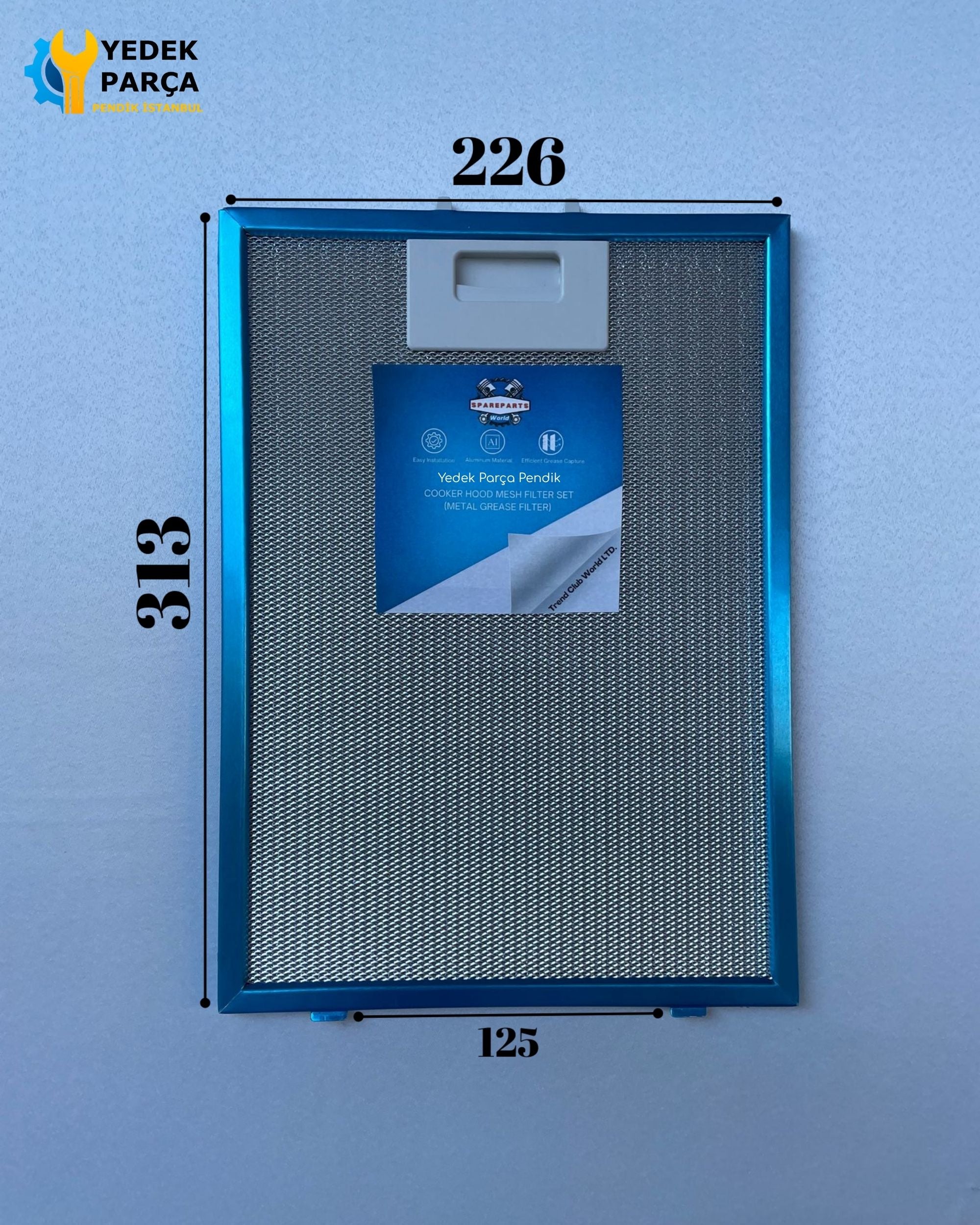 226x313 mm Aspiratör & Davlumbaz Tel Yağ Filtresi 22,6x31,3 cm