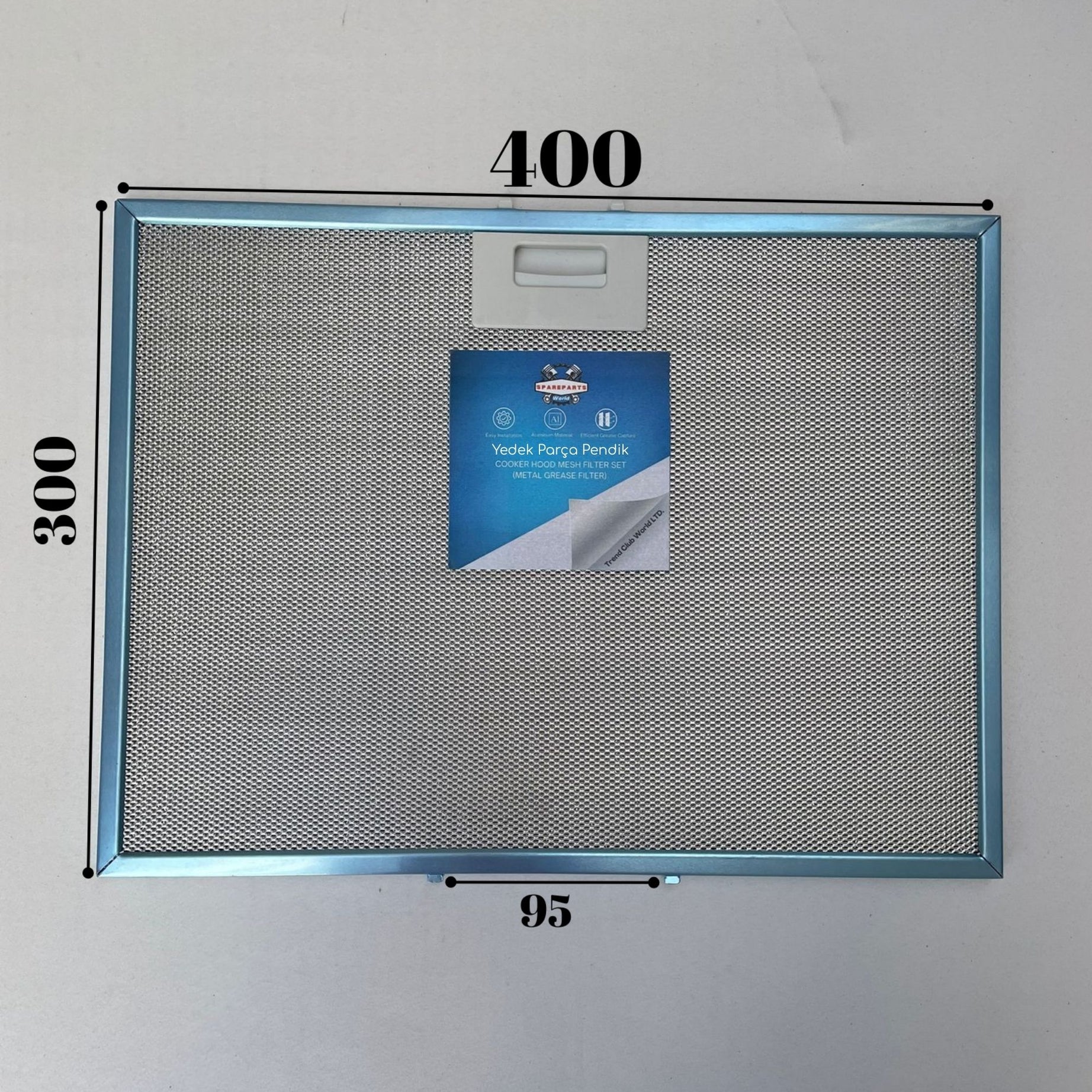 400x300 mm Aspiratör & Davlumbaz Tel Yağ Filtresi 40x30 cm