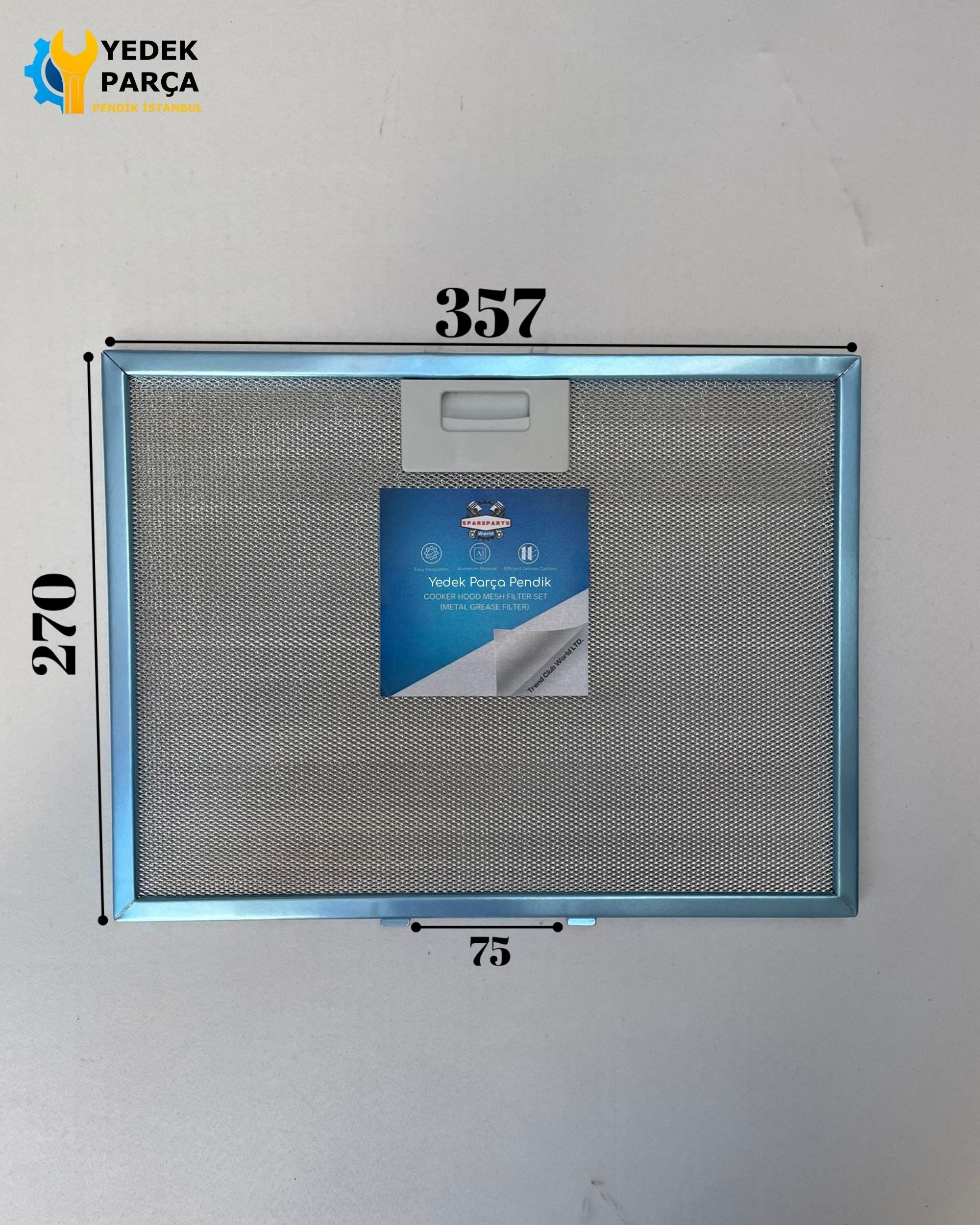 357x270 mm Aspiratör & Davlumbaz Tel Yağ Filtresi 35,7x27 cm