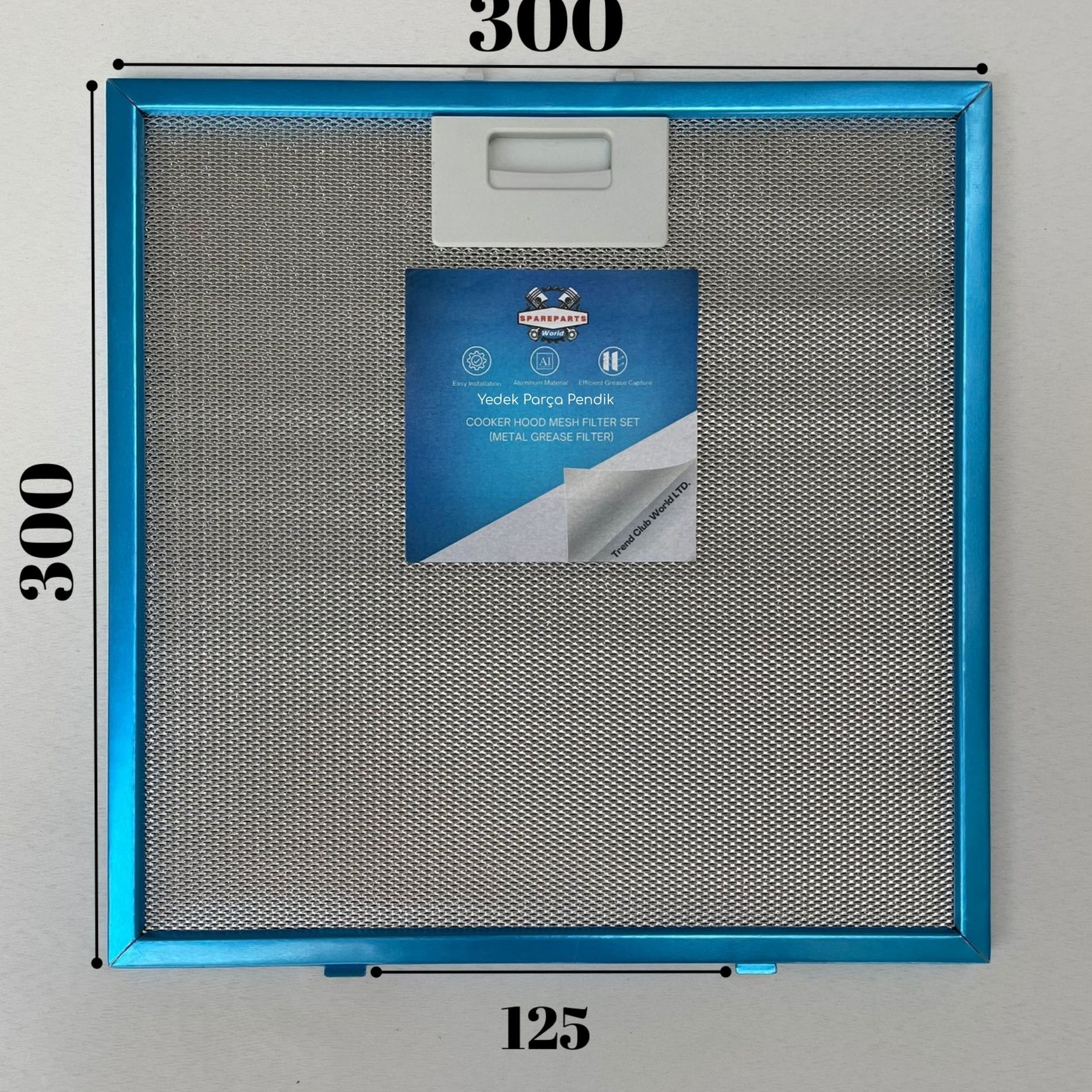 300x300 mm Aspiratör & Davlumbaz Tel Yağ Filtresi 30x30 cm