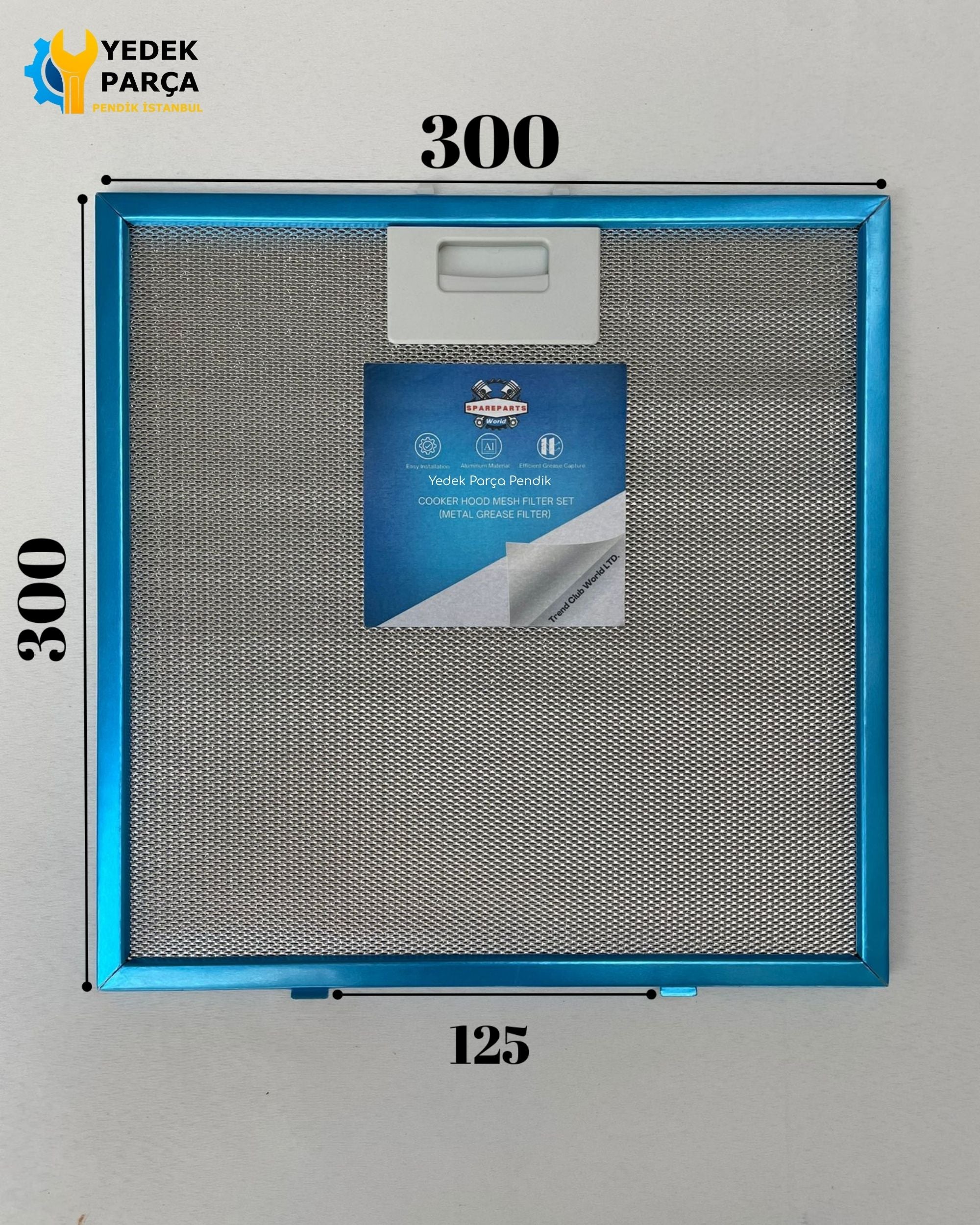 300x300 mm Aspiratör & Davlumbaz Tel Yağ Filtresi 30x30 cm