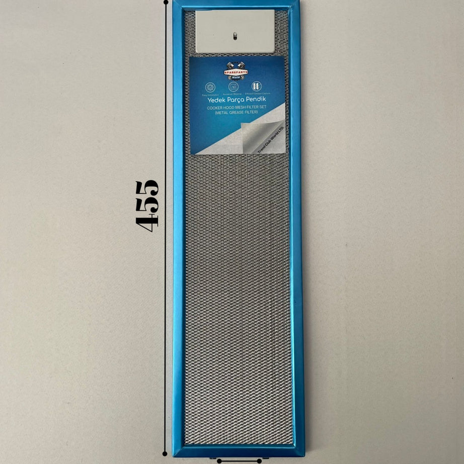 127x455 mm Aspiratör & Davlumbaz Tel Yağ Filtresi | 12,5x45,5 cm