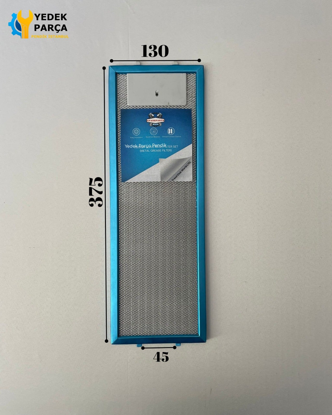 130x375 mm Aspiratör & Davlumbaz Tel Yağ Filtresi 13x37,5 cm