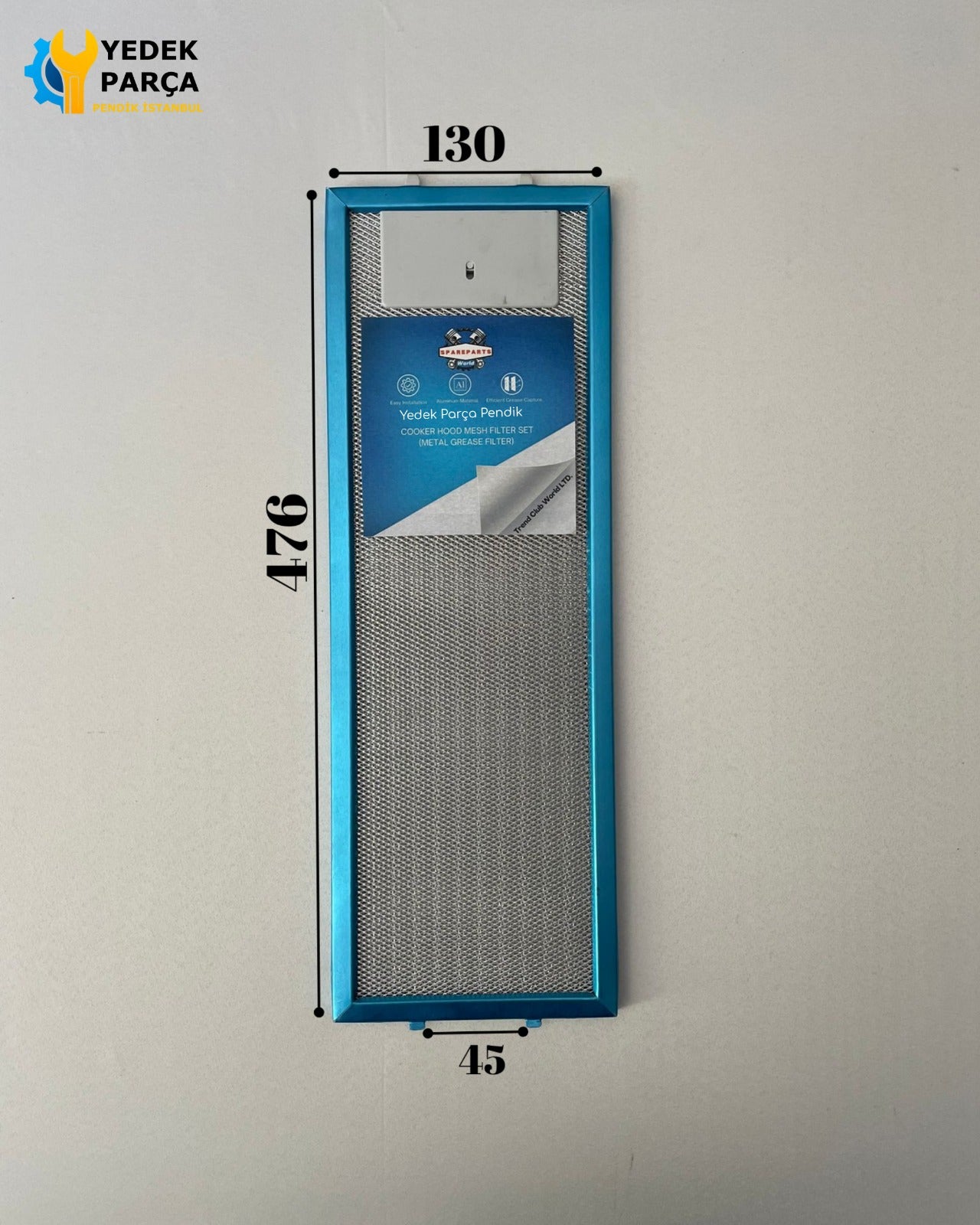 130x476 mm Aspiratör & Davlumbaz Tel Yağ Filtresi | Model: 1037147 - 14211901600 | 13x47,6 cm