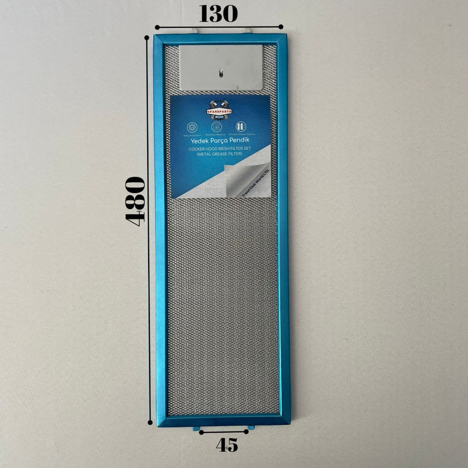130x483 mm Aspiratör & Davlumbaz Tel Yağ Filtresi 13x48,3 cm