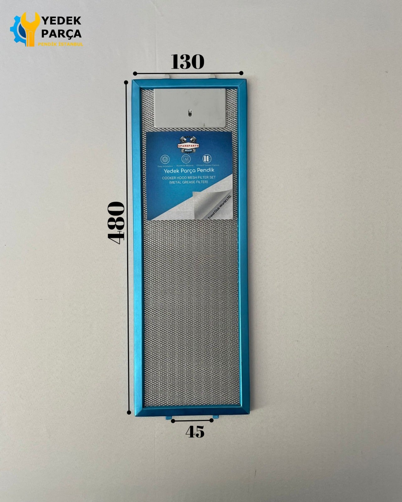 130x483 mm Aspiratör & Davlumbaz Tel Yağ Filtresi 13x48,3 cm