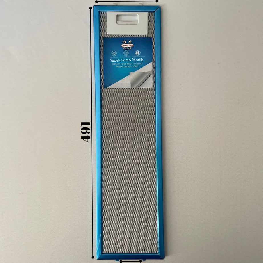 130x490 mm Aspiratör & Davlumbaz Tel Yağ Filtresi 13x49 cm