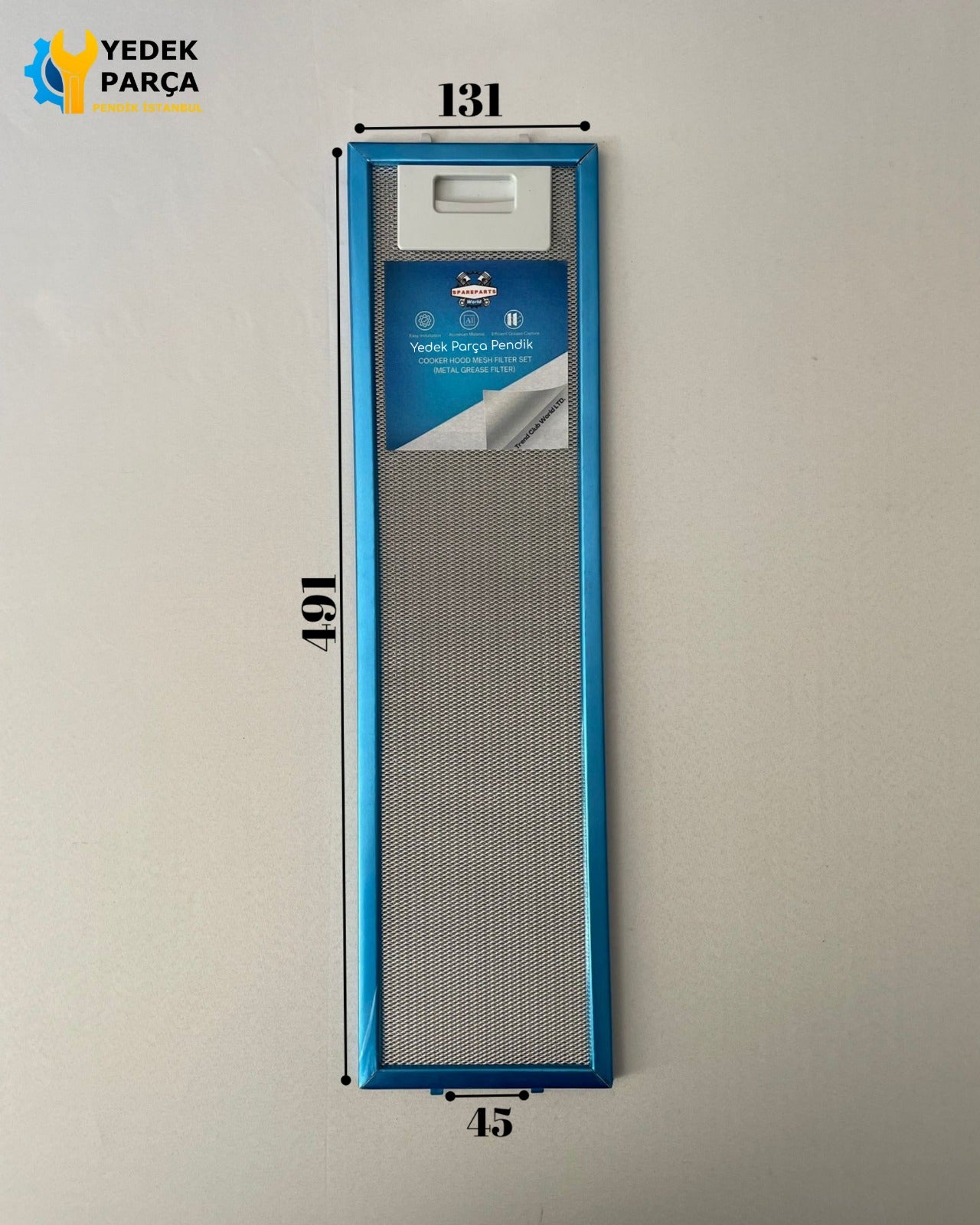 130x490 mm Aspiratör & Davlumbaz Tel Yağ Filtresi 13x49 cm