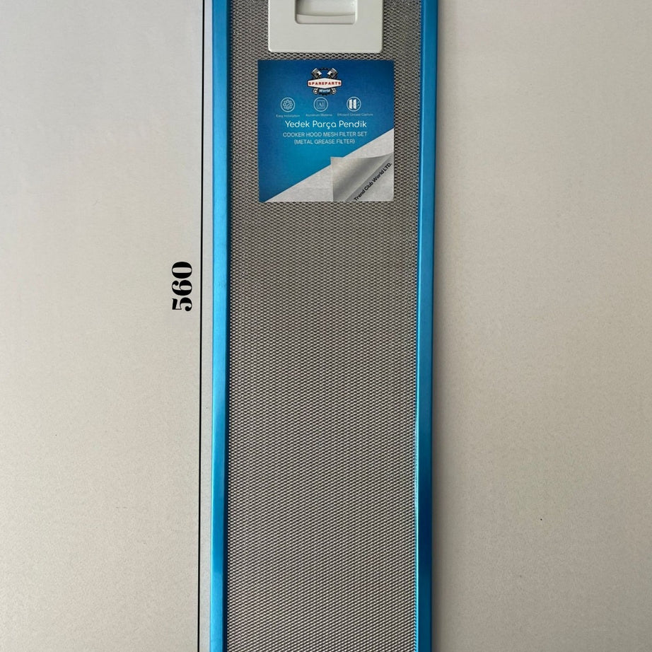 160x560 mm, Aspiratör & Davlumbaz Tel Yağ Filtresi, 16x56 cm