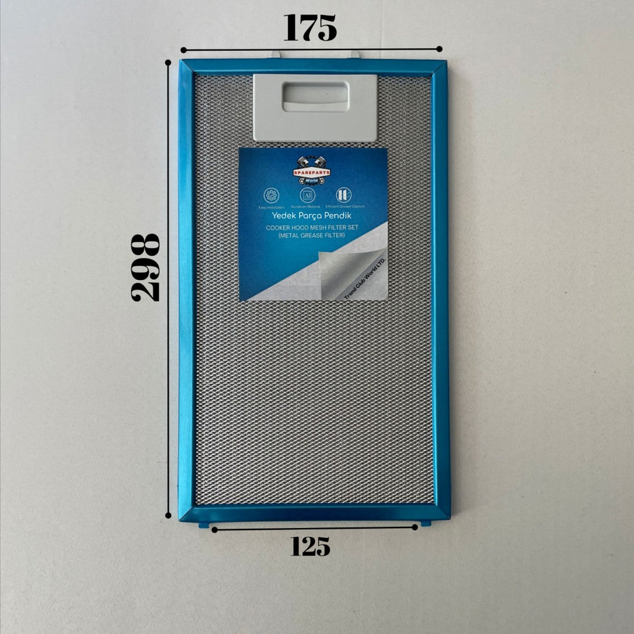 175x298 mm Aspiratör & Davlumbaz Tel Yağ Filtresi 17,5x29,8 cm