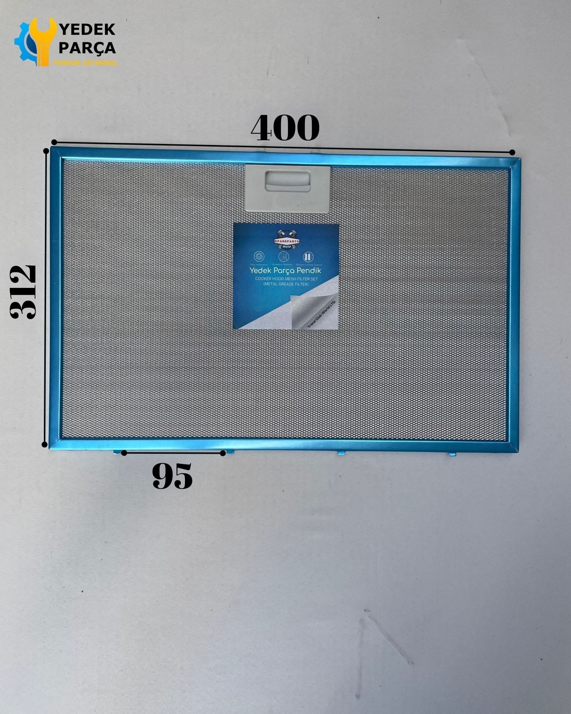 400x312 mm Aspiratör & Davlumbaz Tel Yağ Filtresi 40x31,2 cm