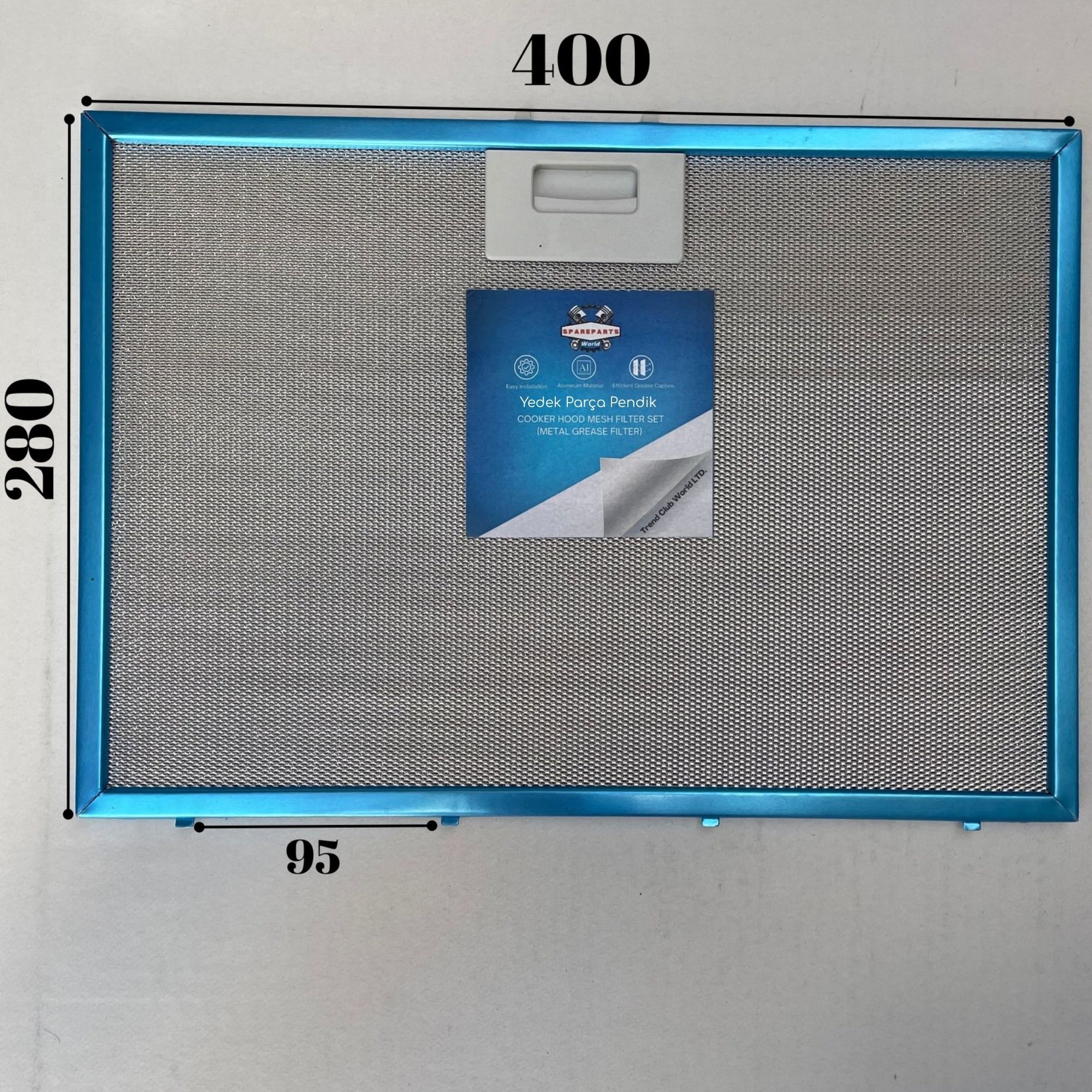 400x280 mm Aspiratör & Davlumbaz Tel Yağ Filtresi 40x28 cm