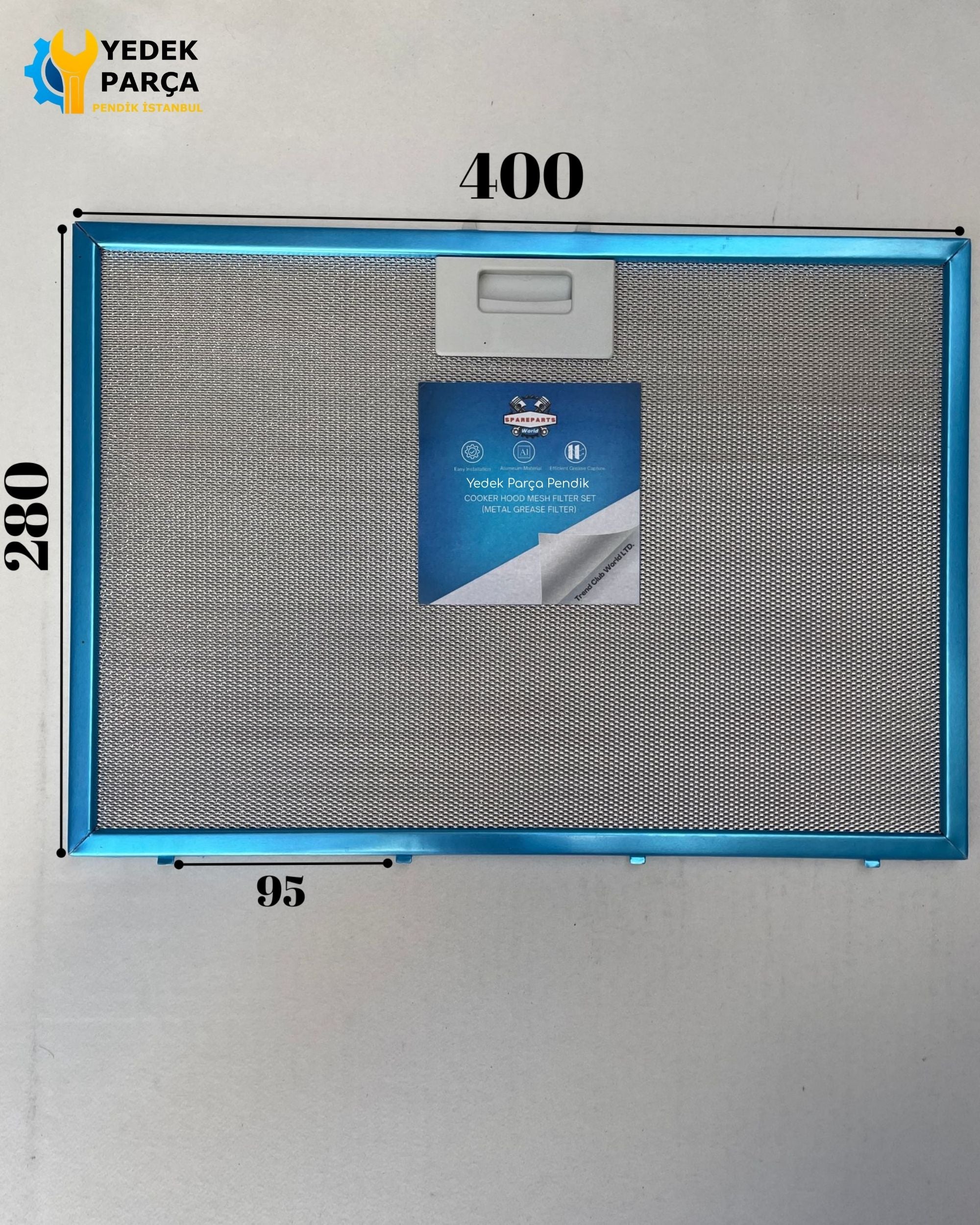 400x280 mm Aspiratör & Davlumbaz Tel Yağ Filtresi 40x28 cm