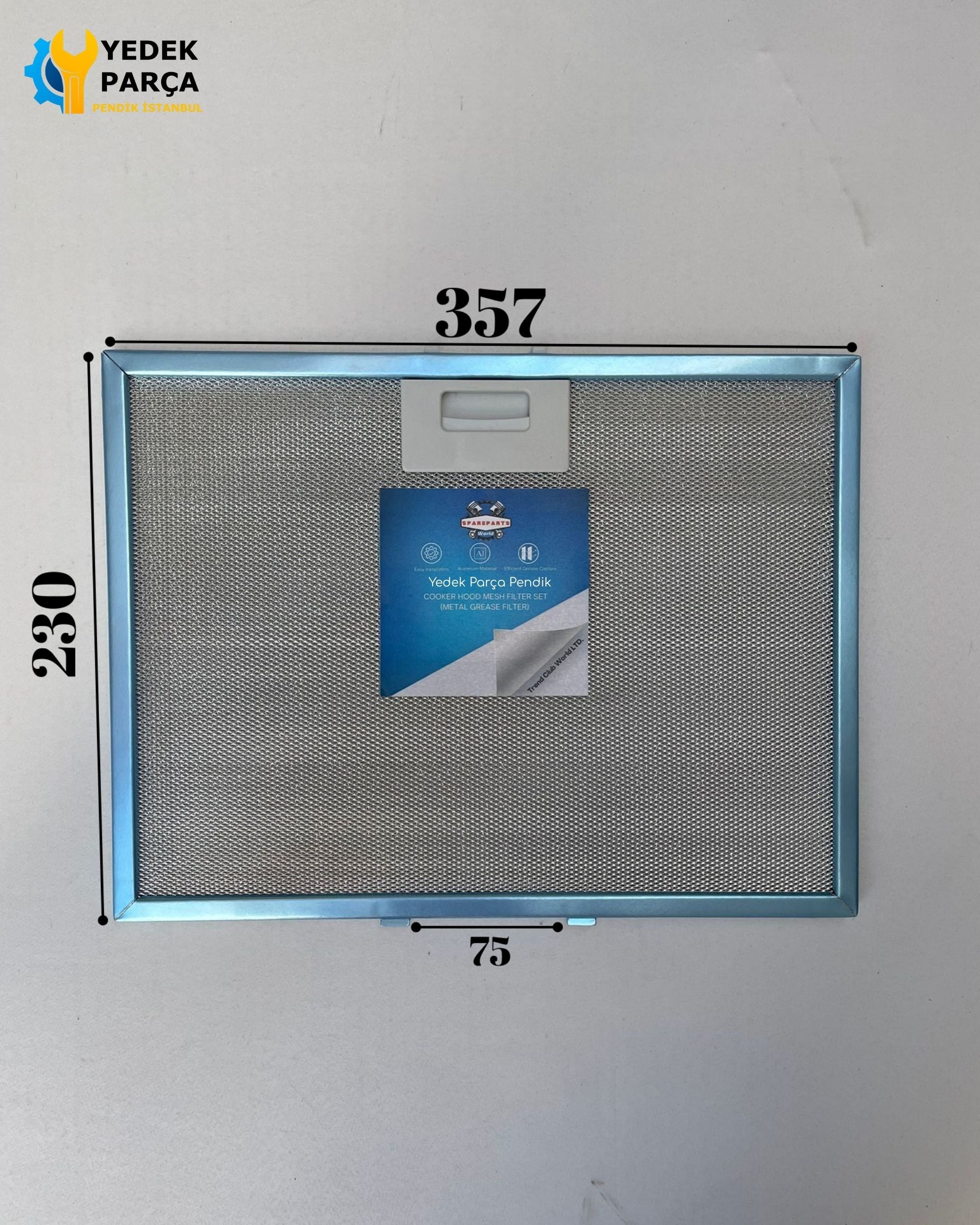357x230 mm Aspiratör & Davlumbaz Tel Yağ Filtresi 35,7x23 cm