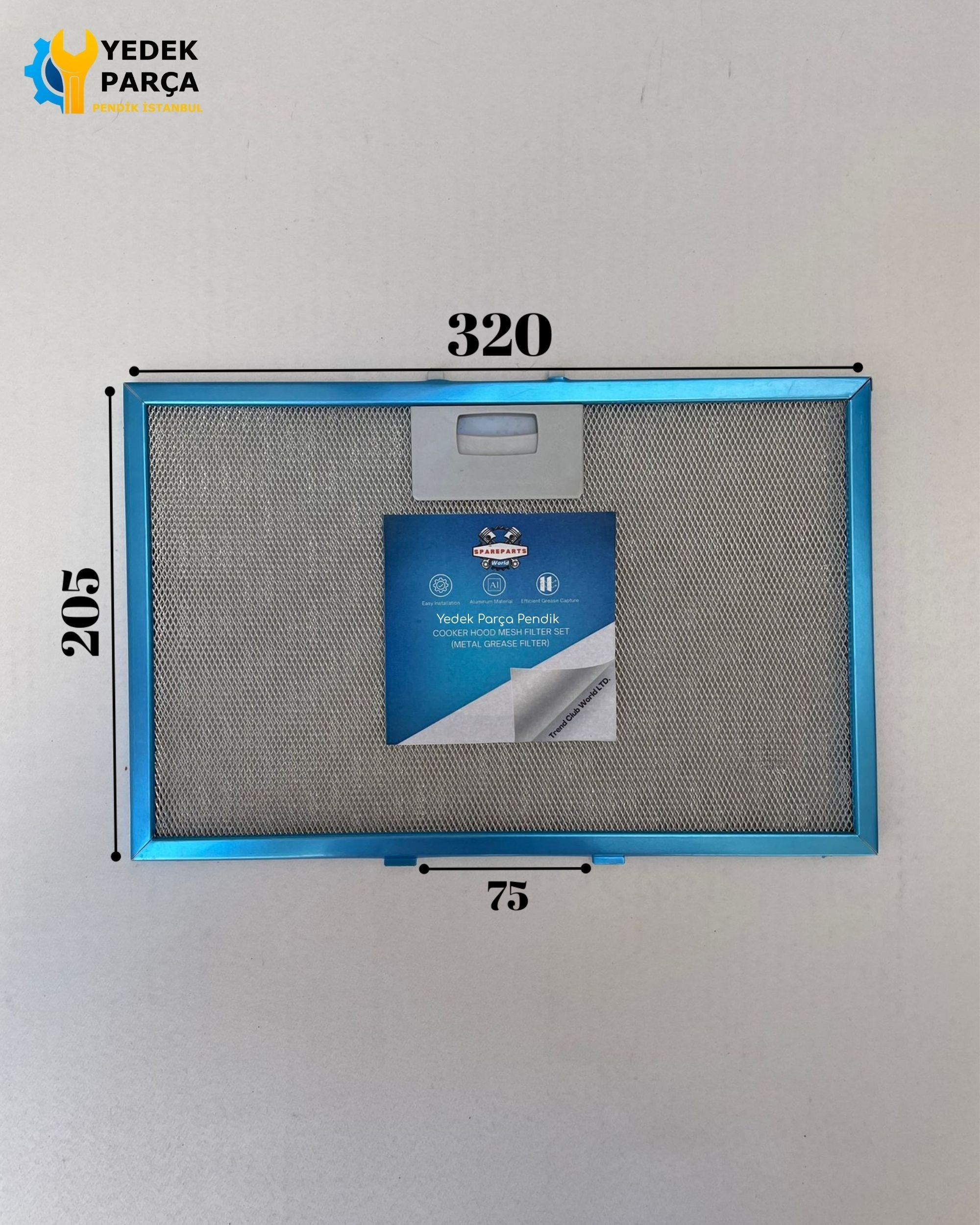 320x205 mm Aspiratör & Davlumbaz Tel Yağ Filtresi 32x20,5 cm
