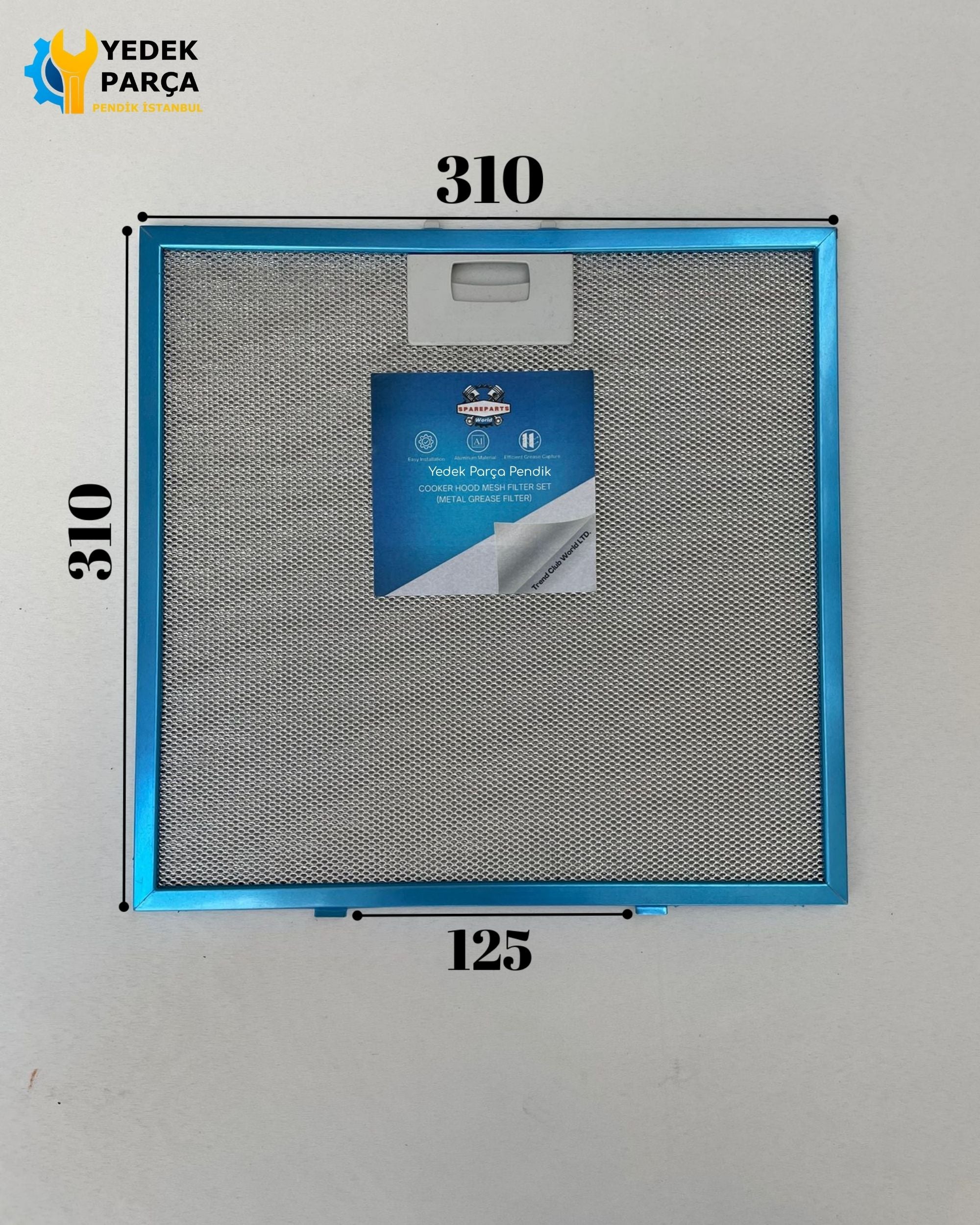 310x310 mm Aspiratör & Davlumbaz Tel Yağ Filtresi 31x31 cm