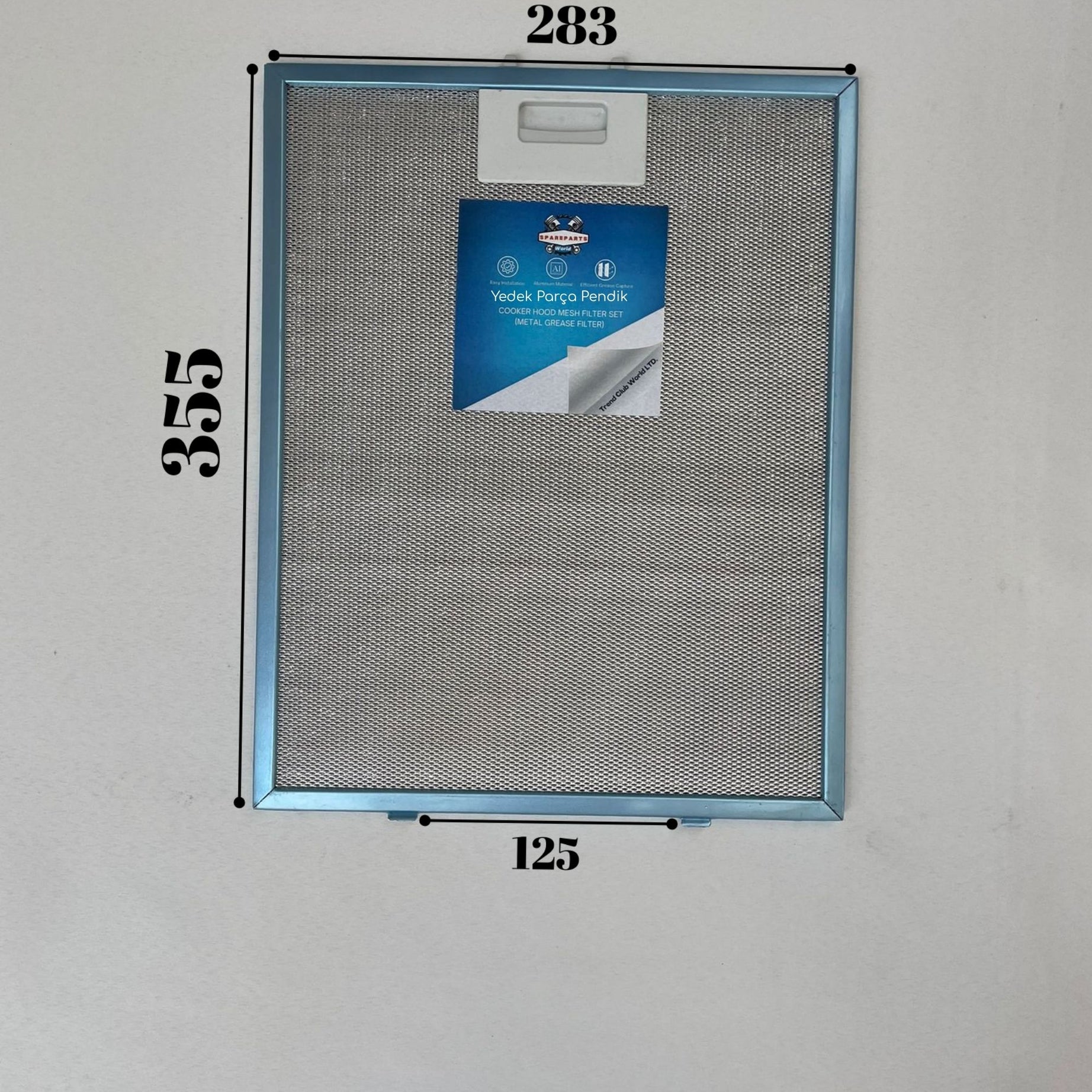 285x355 mm Aspiratör & Davlumbaz Tel Yağ Filtresi | Model: | 28,5x35,5 cm
