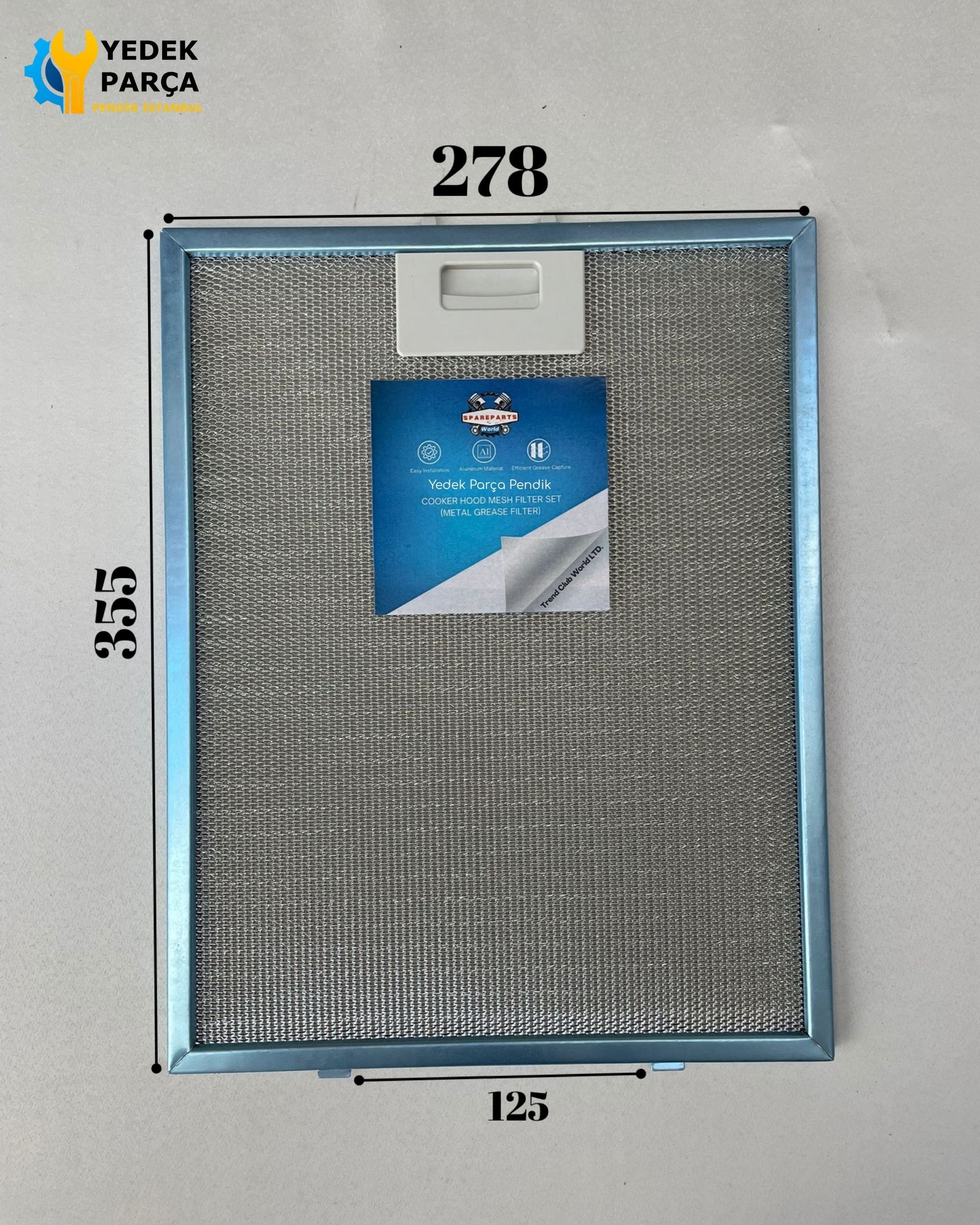 278x355 mm Aspiratör & Davlumbaz Tel Yağ Filtresi | Model: | 27,8x35,5 cm