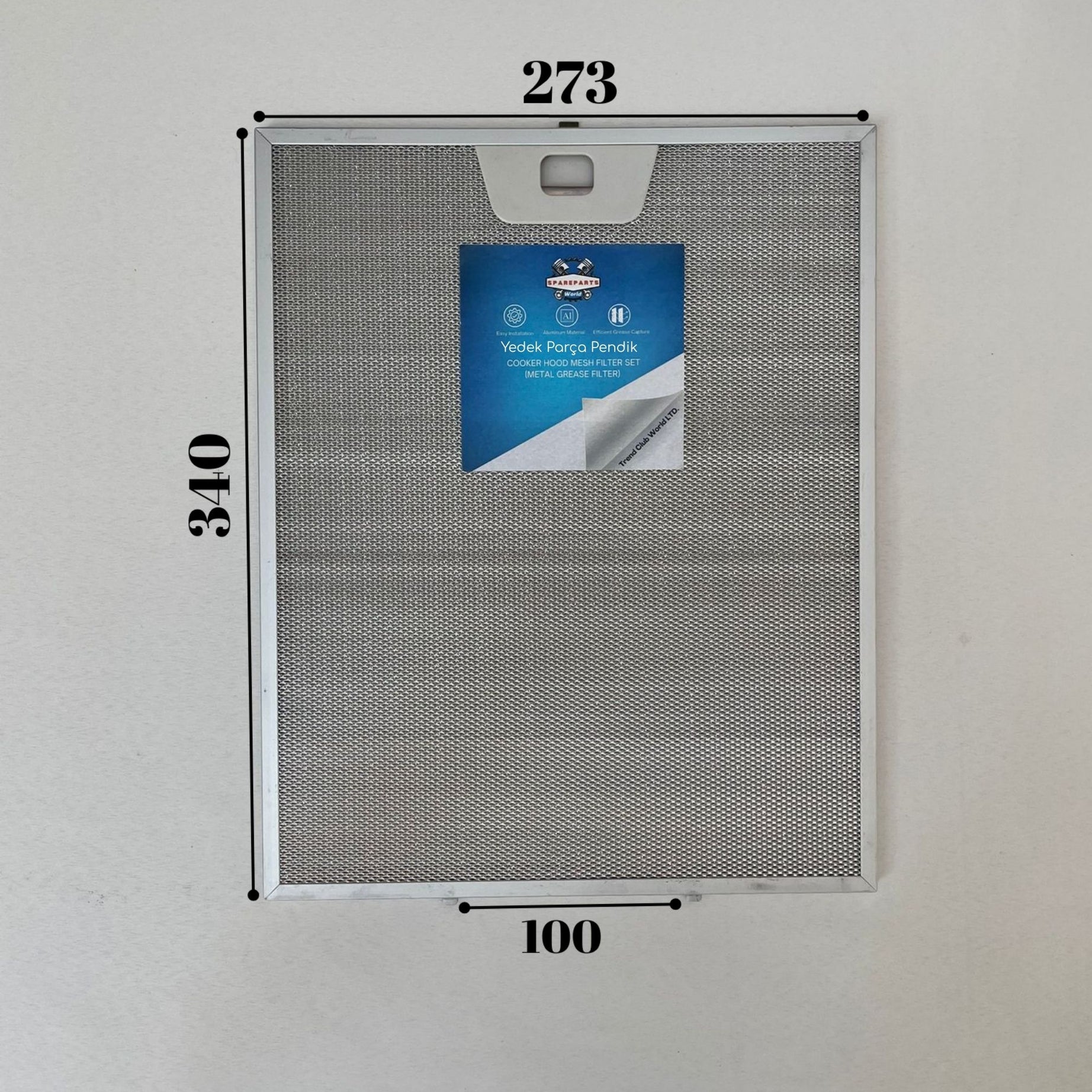 273x340 mm Aspiratör & Davlumbaz Tel Yağ Filtresi 27,3x34 cm