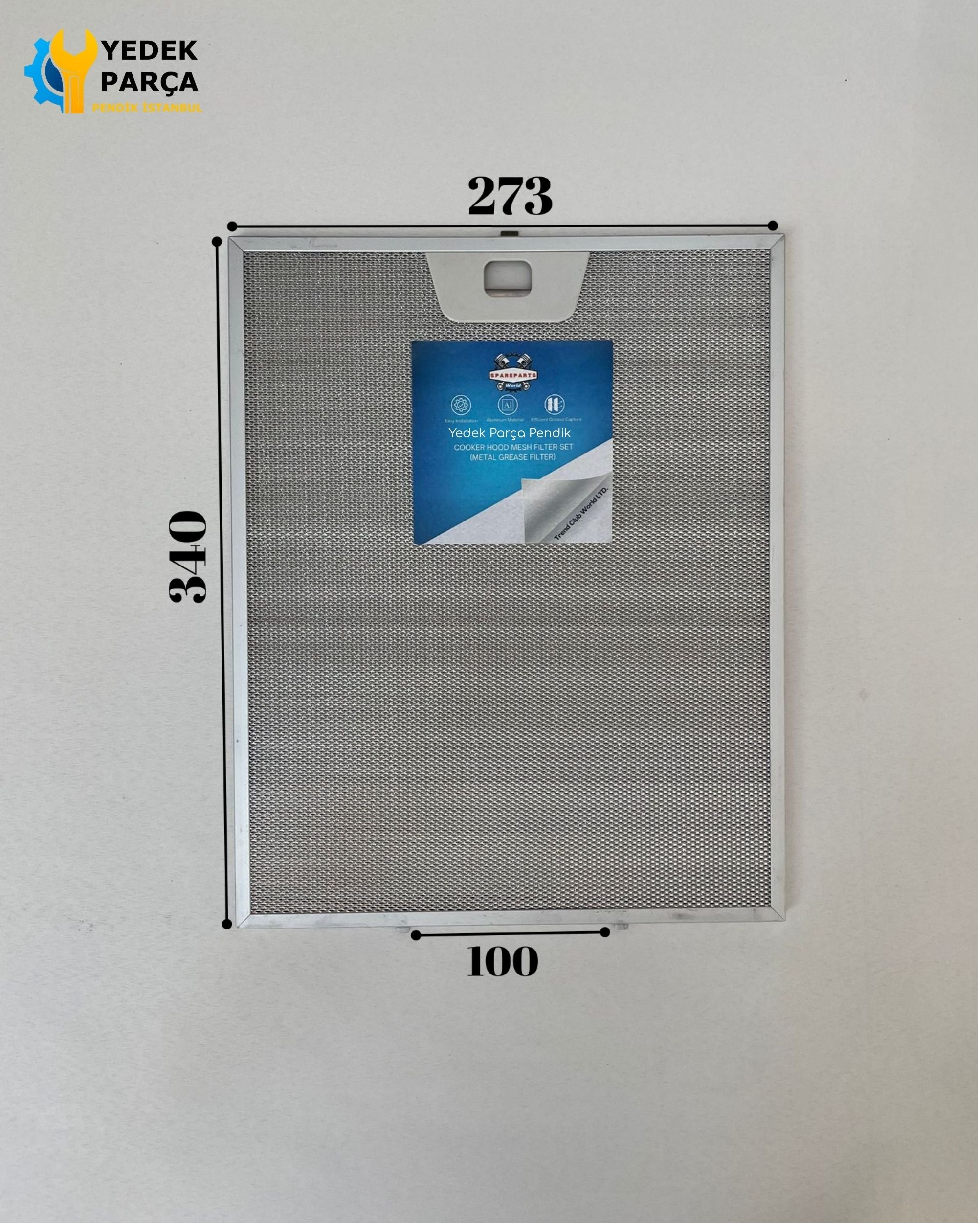 273x340 mm Aspiratör & Davlumbaz Tel Yağ Filtresi 27,3x34 cm