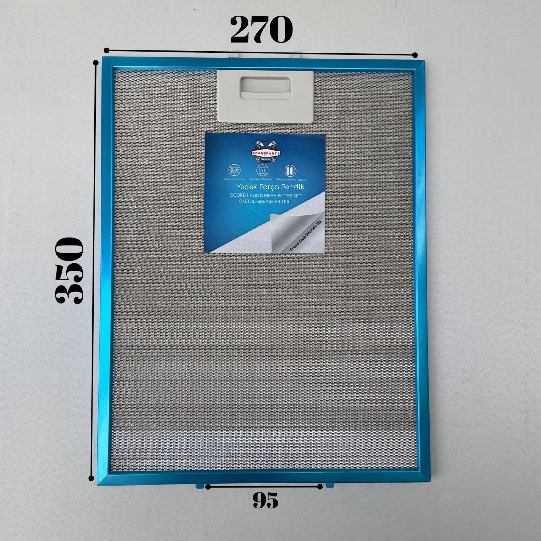 270x350 mm Aspiratör & Davlumbaz Tel Yağ Filtresi 27x35 cm