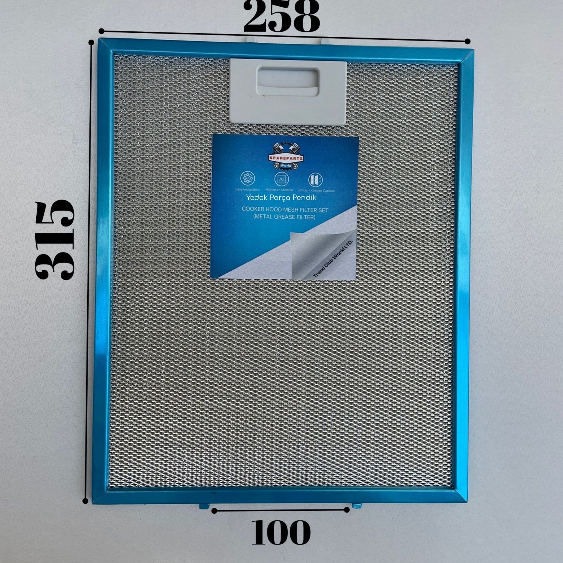 258x315 mm Aspiratör & Davlumbaz Tel Yağ Filtresi | 25,8x31,5 cm